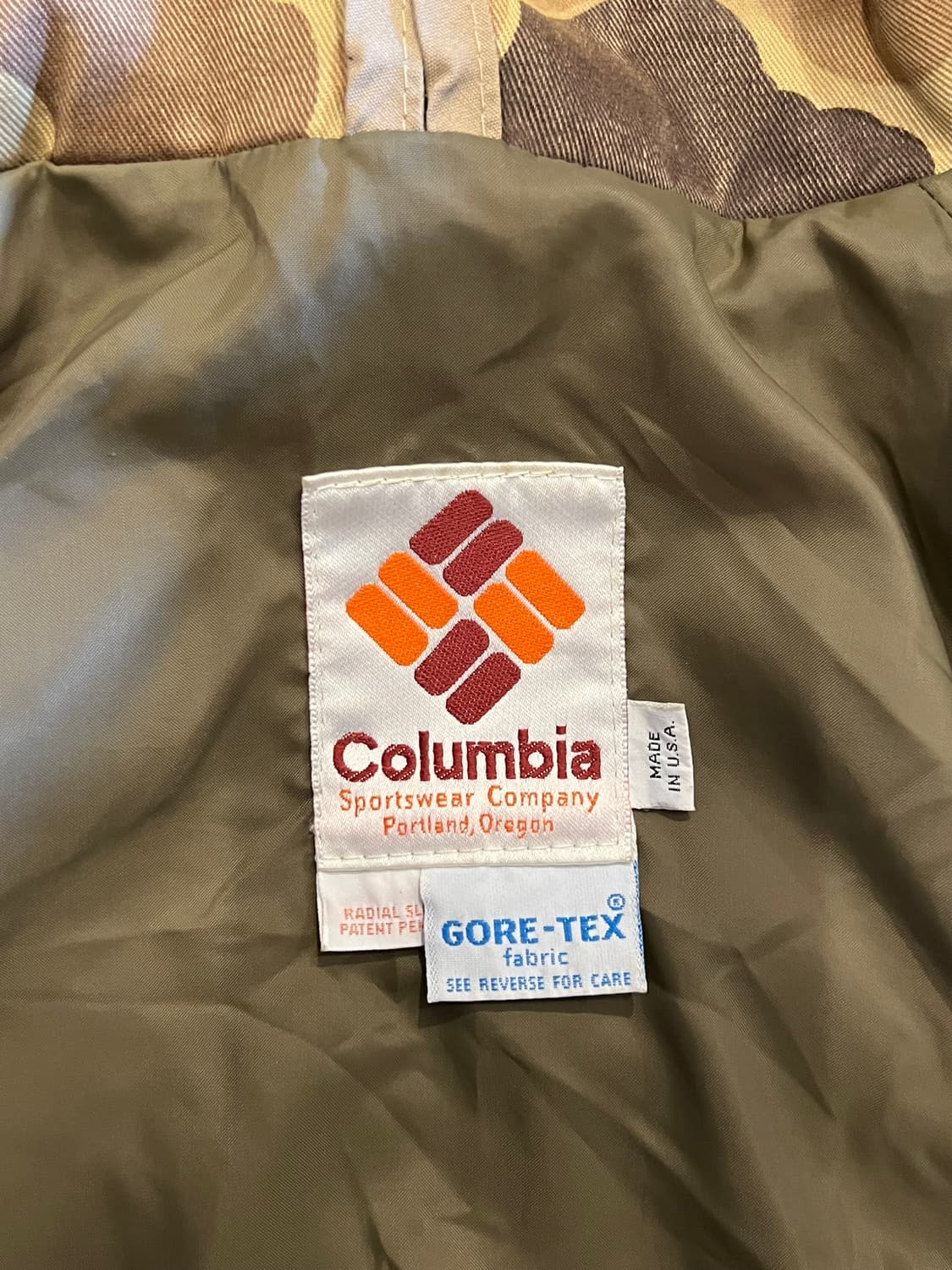 90s[L] 올드 콜롬비아 빈티지 고어텍스 덕카모 USA 내피 헌팅 자켓 상품이미지7