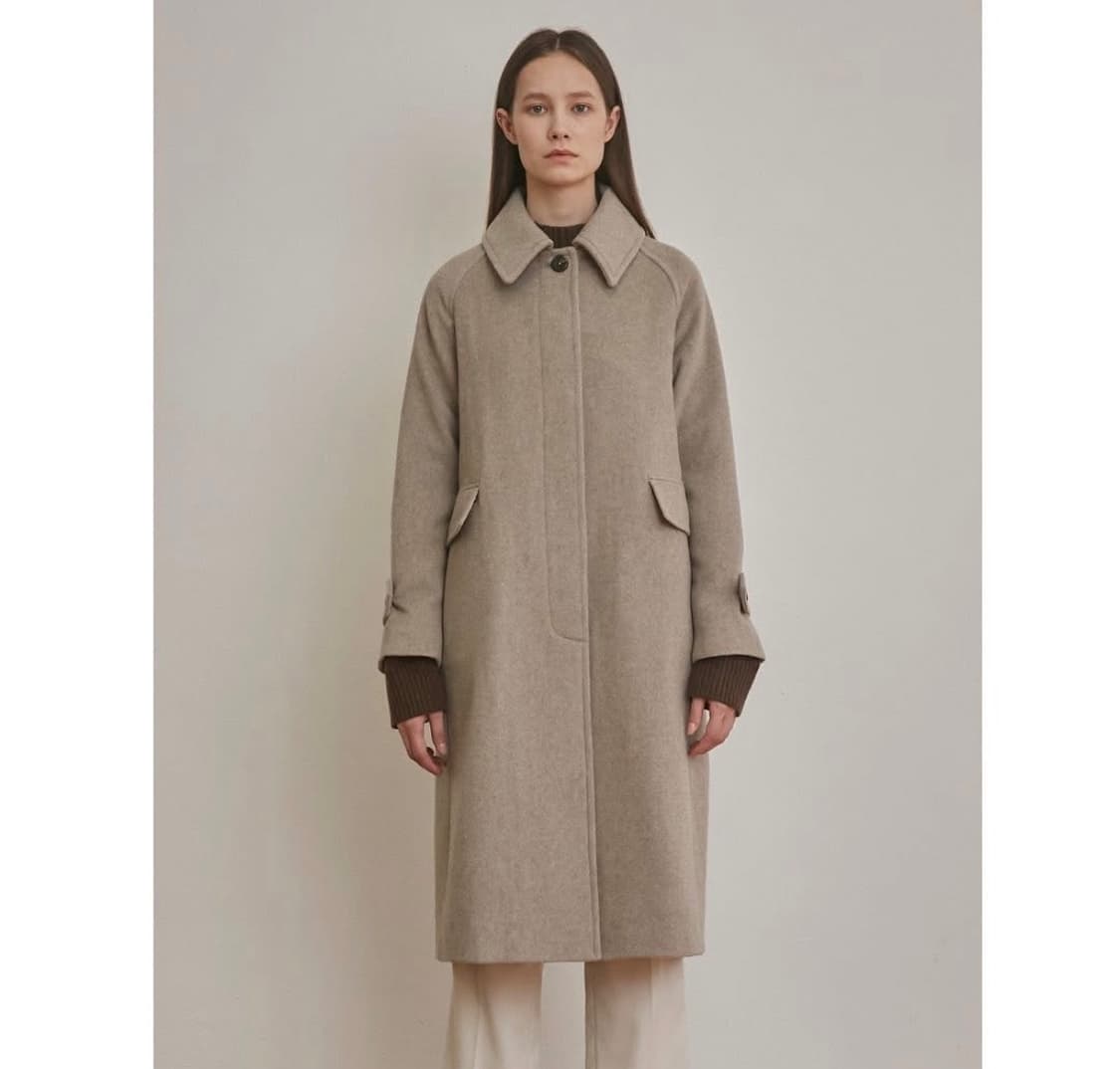 오트밀 컬러 롱 코트 / 울코트 / 울 핸드메이드 코트 / 울 롱코트 상품이미지2