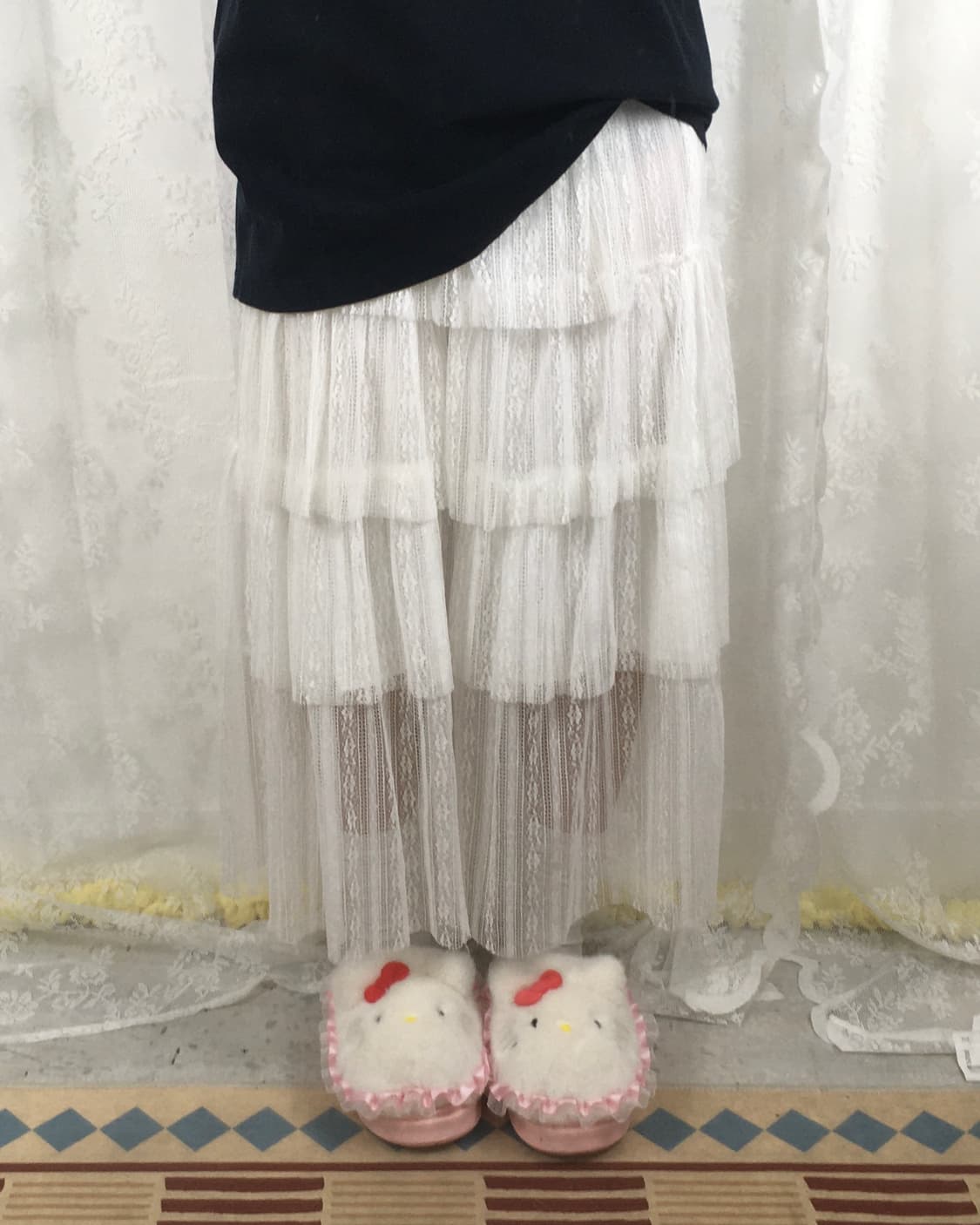 White cancan long skirts 상품이미지1