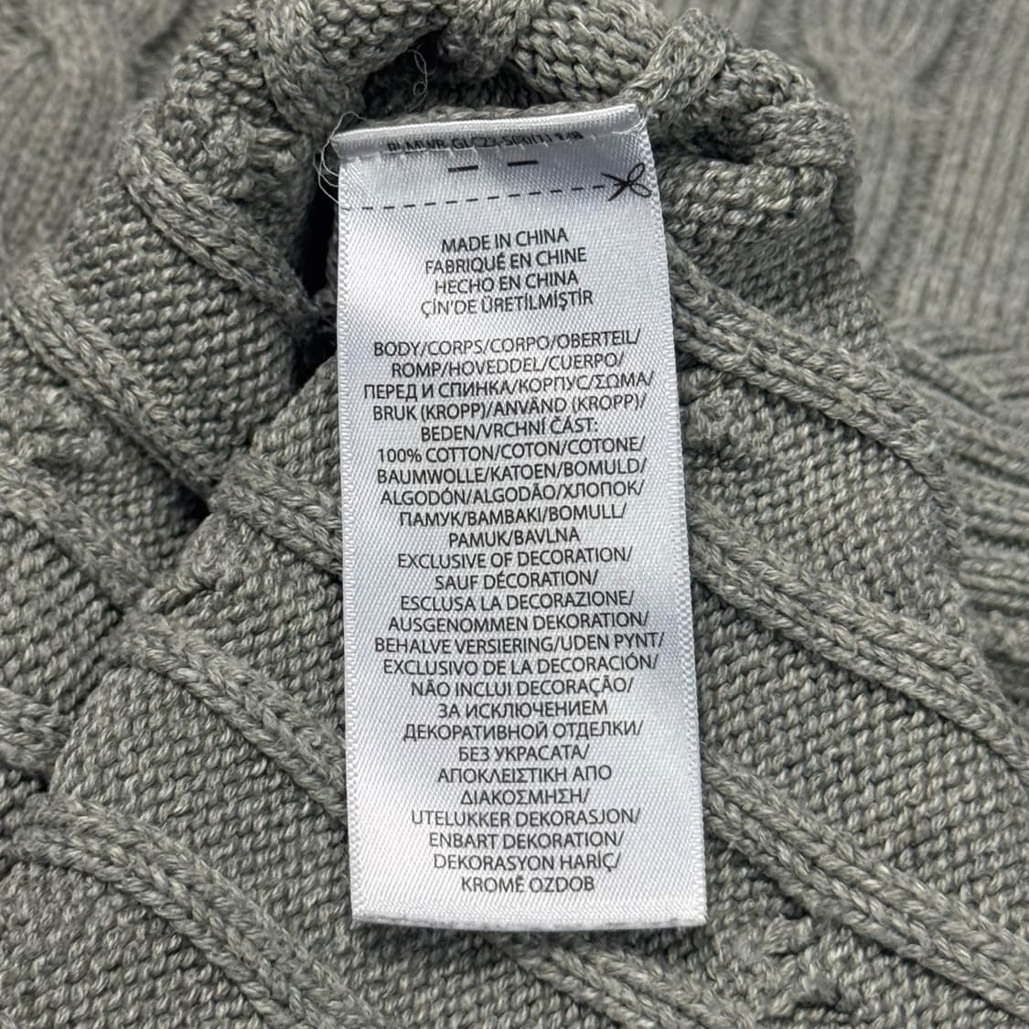 (M) 폴로 랄프로렌 QR라벨 여성 케이블 니트 그레이 상품이미지6