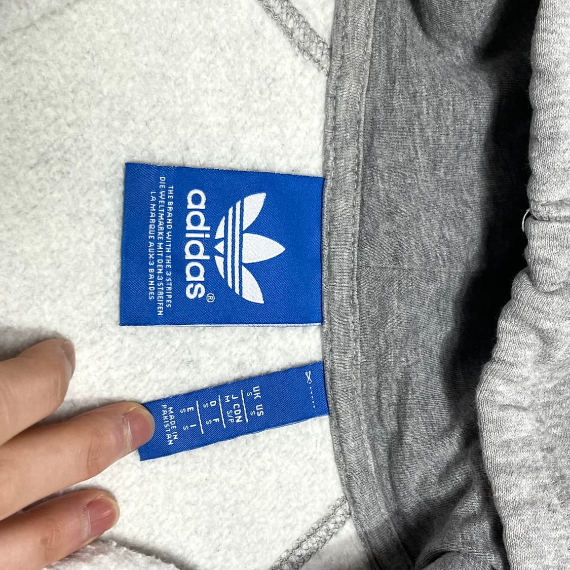 아디다스 오리지날 그레이 기모 후드집업 남성S 상품이미지3