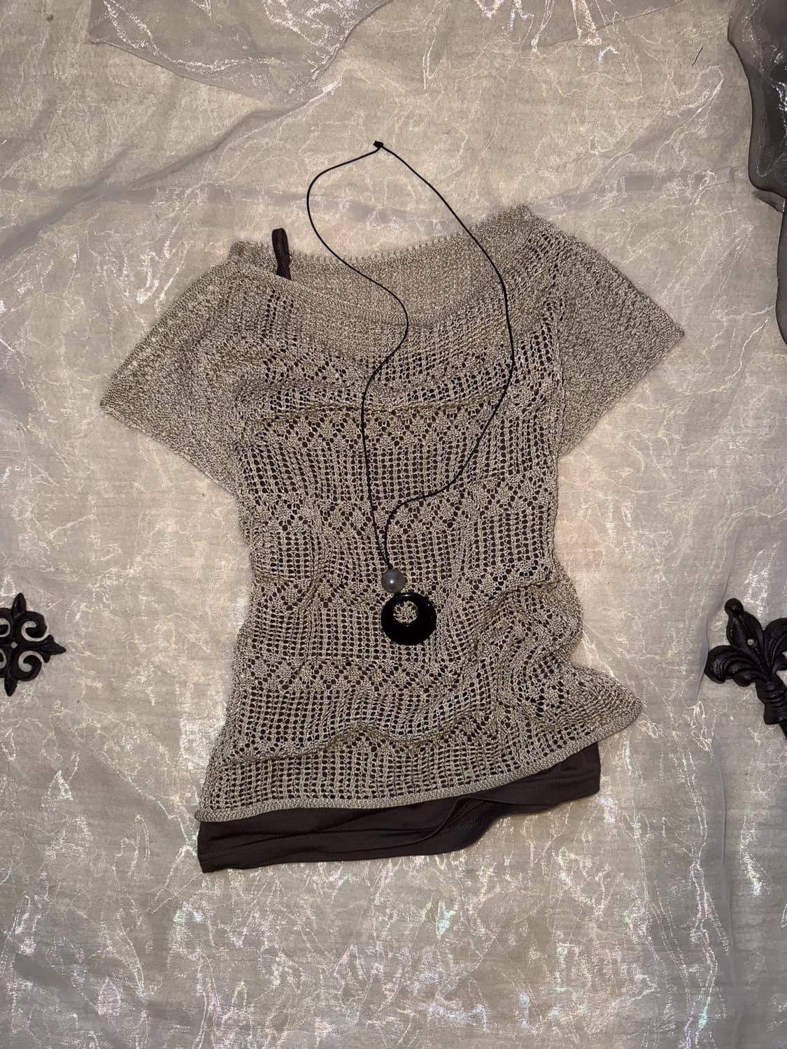 Cap Sleeve Net Knit 0137 상품이미지4