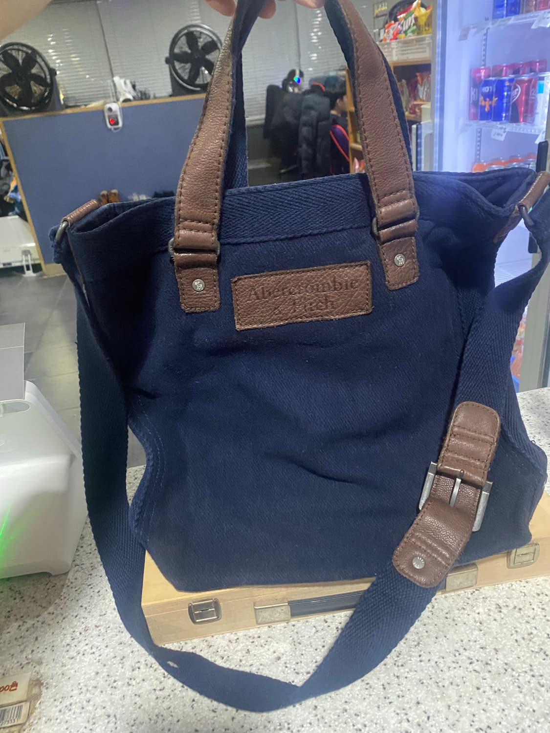 아베크롬비 가죽 배색 패브릭 가방 상품이미지1