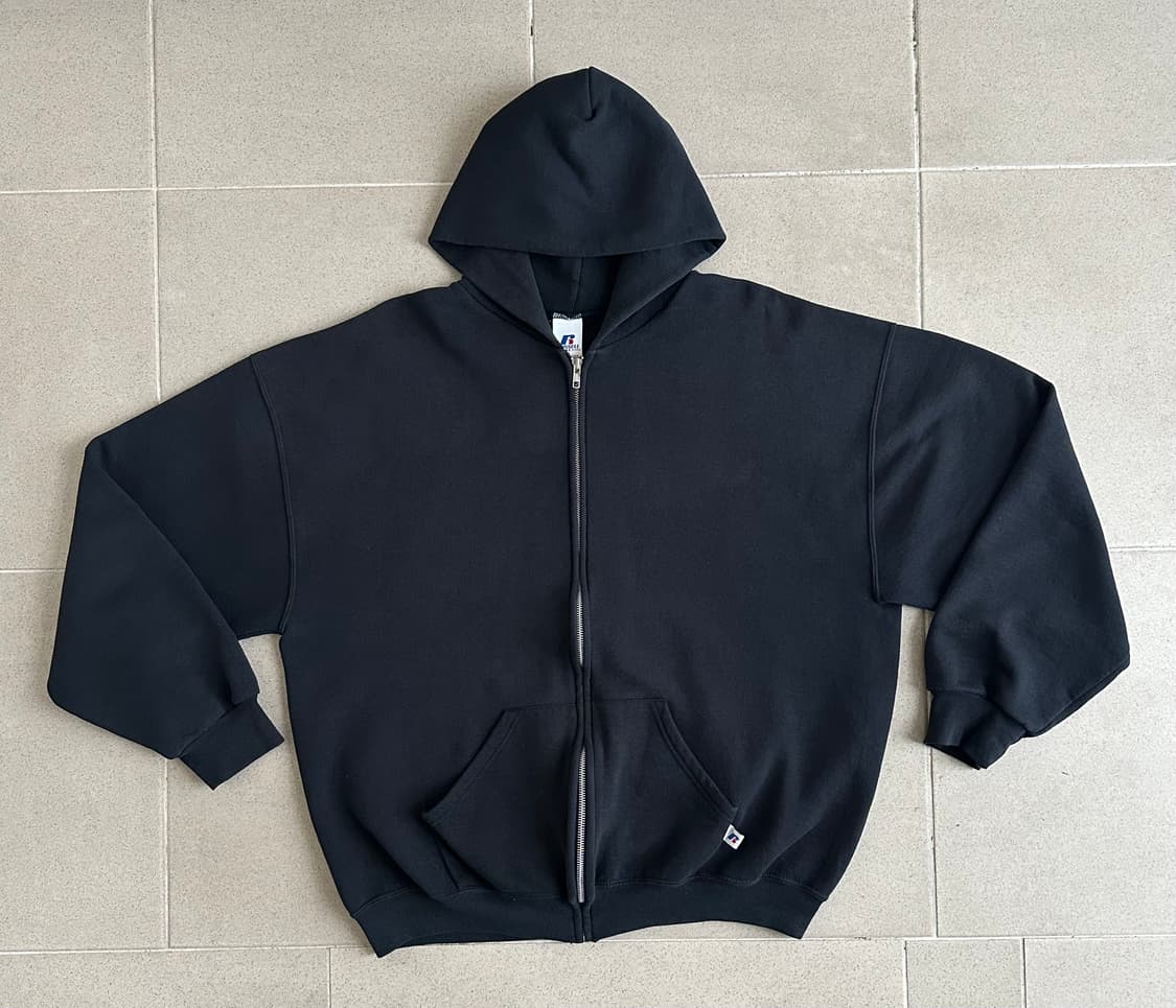 00s 빈티지 러셀 후드집업 블랙 XL 상품이미지1