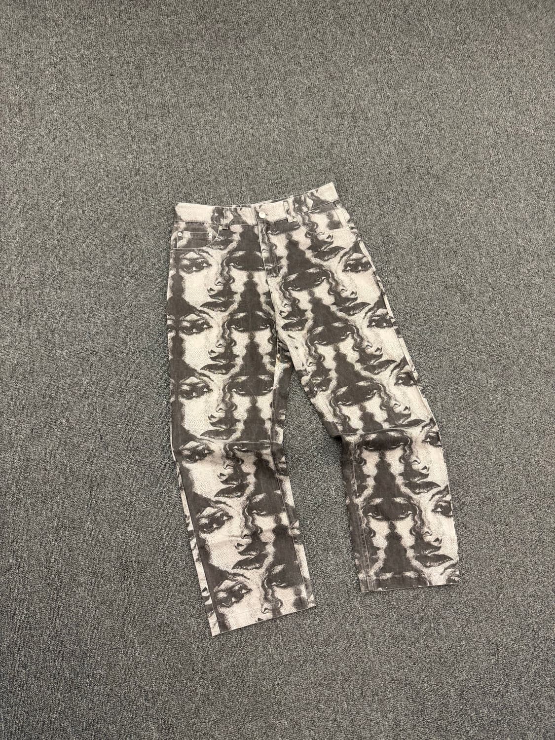 M)Supplier 빈티지 y2k 펑크 일본 프린트 흑청데님팬츠 상품이미지1