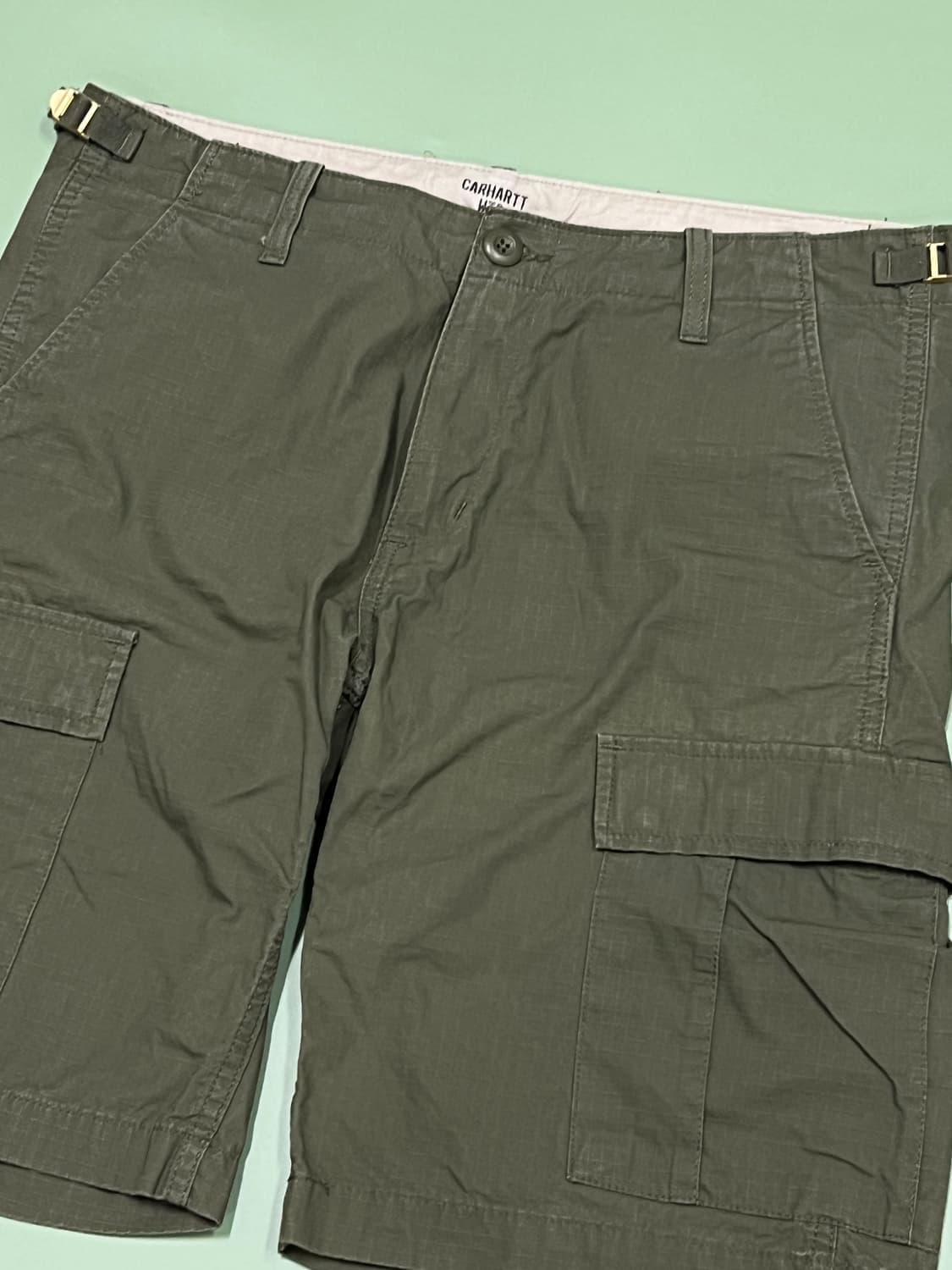 (32) 칼하트 WIP 카고 숏츠 반바지 올리브 상품이미지3