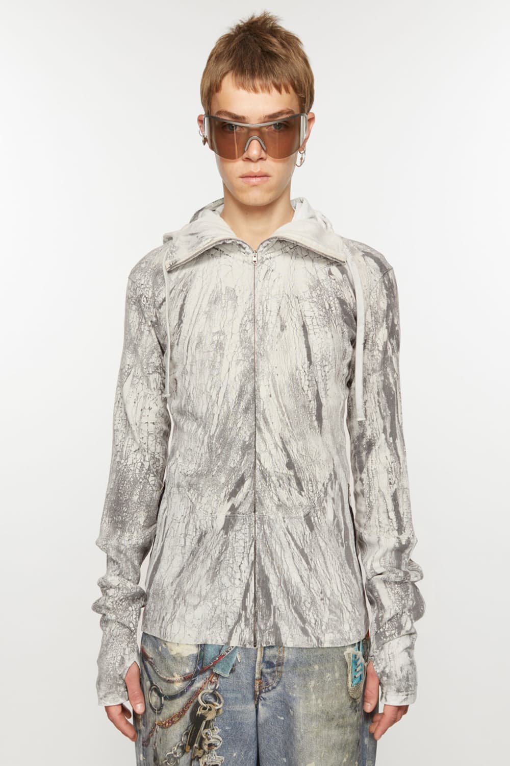 아크네 스튜디오 페이디드 하이넥 니트 집업 L 상품이미지1