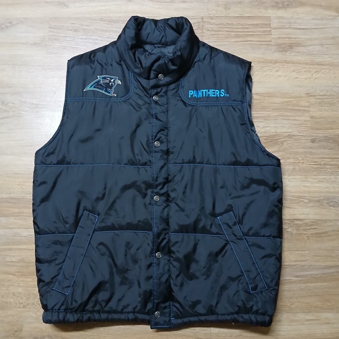 NFL 캐롤라이나 팬서스 패딩 조끼 베스트 올드스쿨 빈티지 상품이미지3