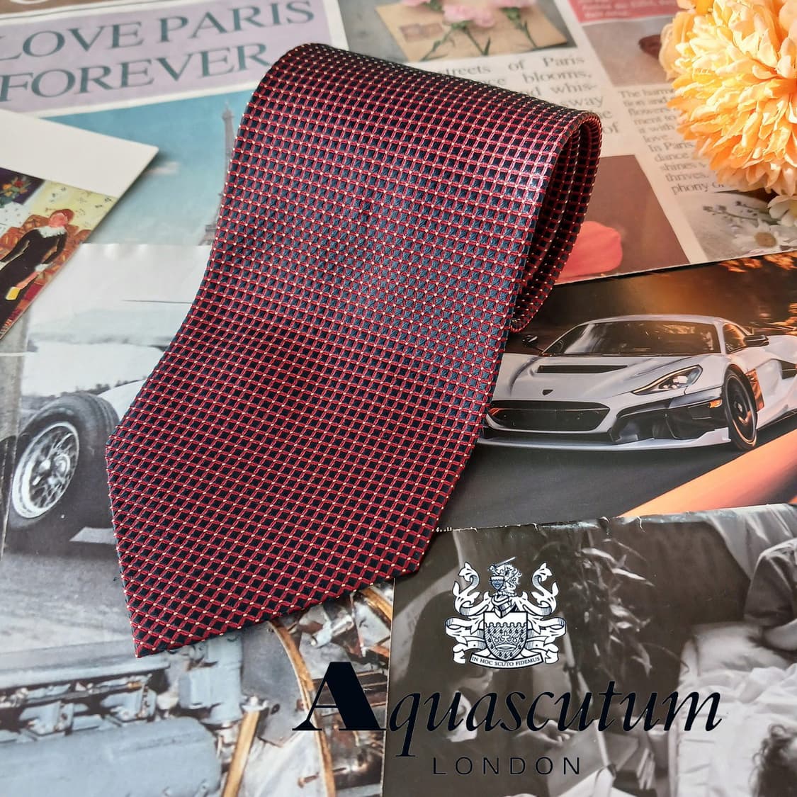 아쿠아스큐텀 실크 마이크로 패턴 넥타이 9.6cm A+등급 A19444
 상품이미지2