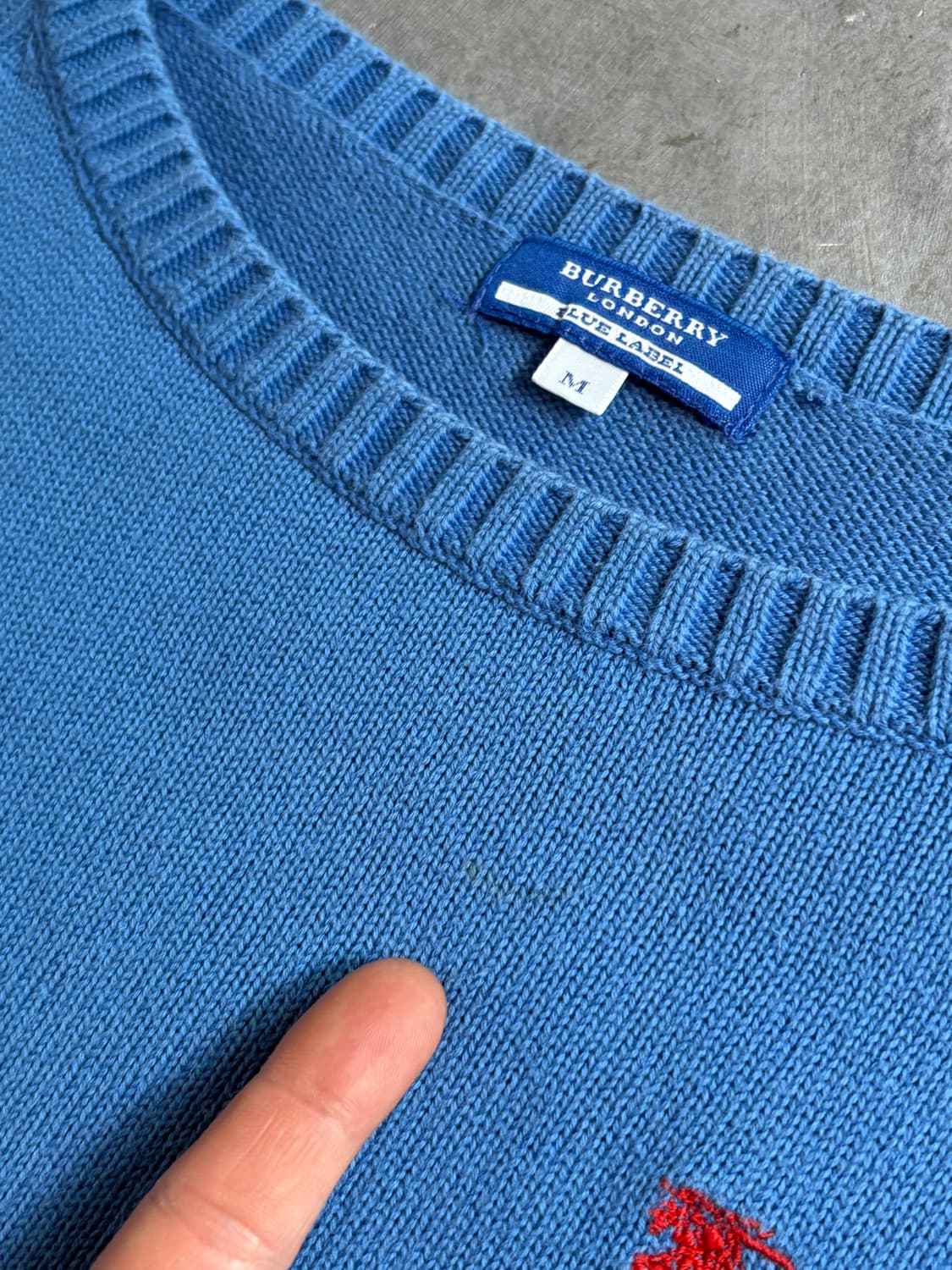 Burberry 버버리 블루라벨 코발트 블루 반팔 니트 상품이미지4