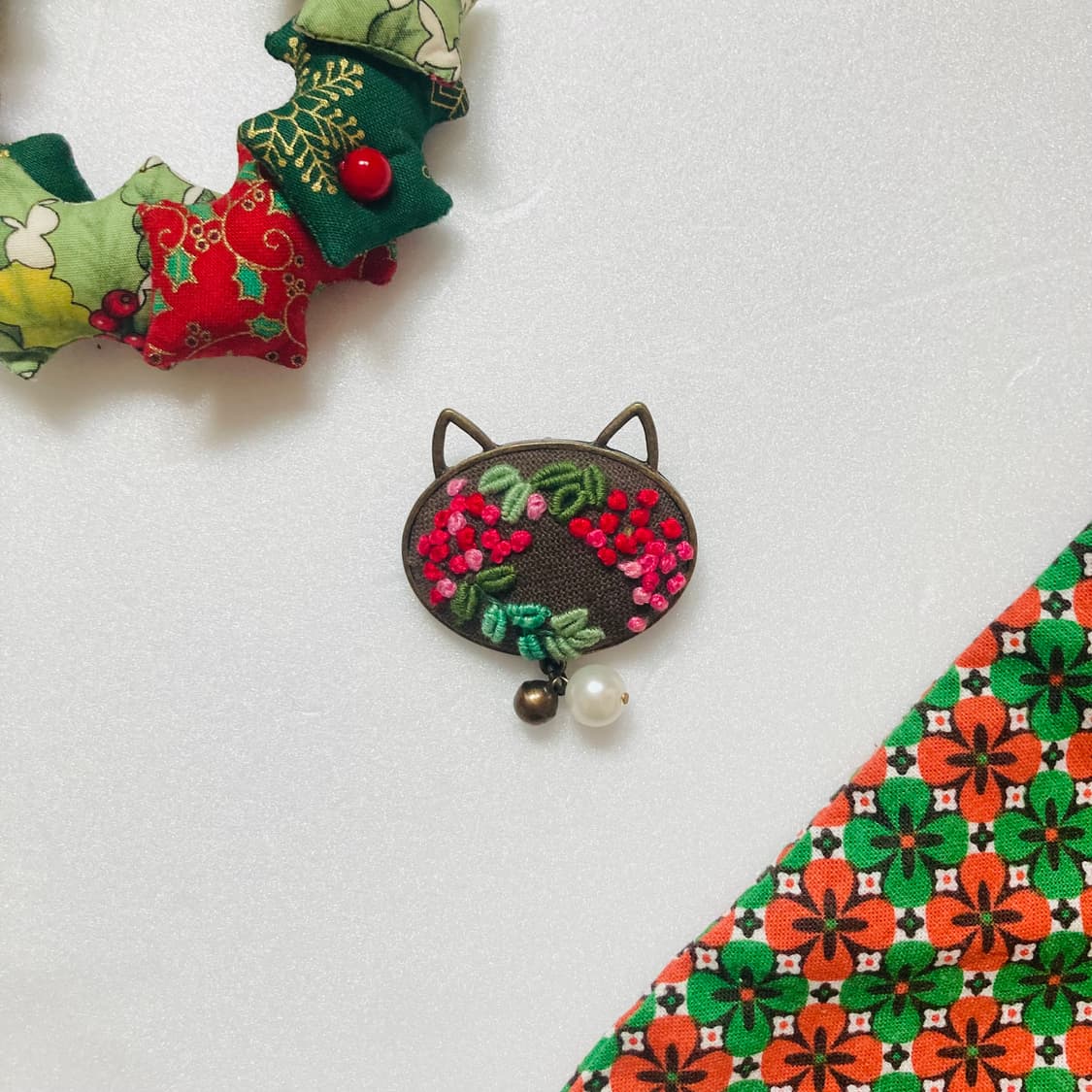 핸드메이드 프랑스자수 고영희 팬던트 브로치 상품이미지1