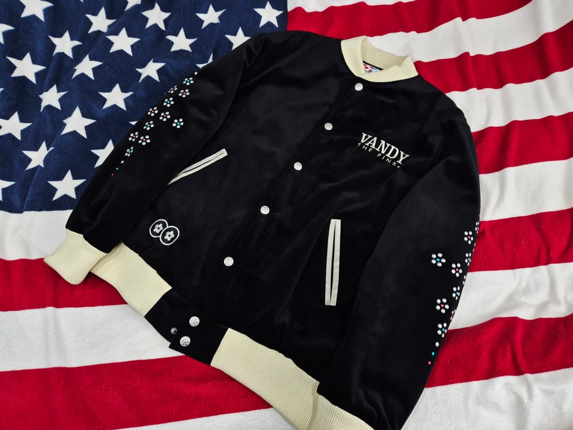 VANDYTHEPINK 반디더핑크 스네이크 벨벳 스타디움 바시티 자켓 상품이미지1