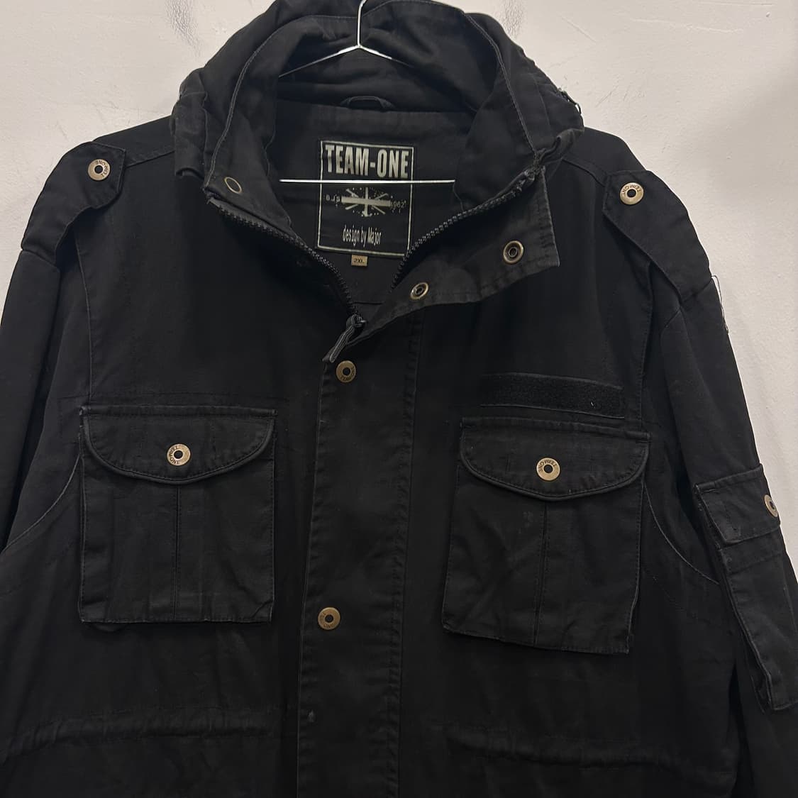 TEAM ONE 후드내장 하이넥 롱 야상 자켓 상품이미지1