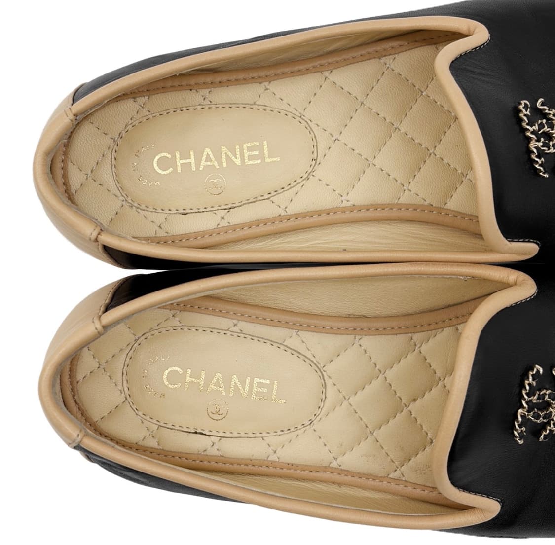 [36] 샤넬 여성 CC로고 램스킨 투톤 모카신 발레리나 슈즈 플랫 로퍼 상품이미지9