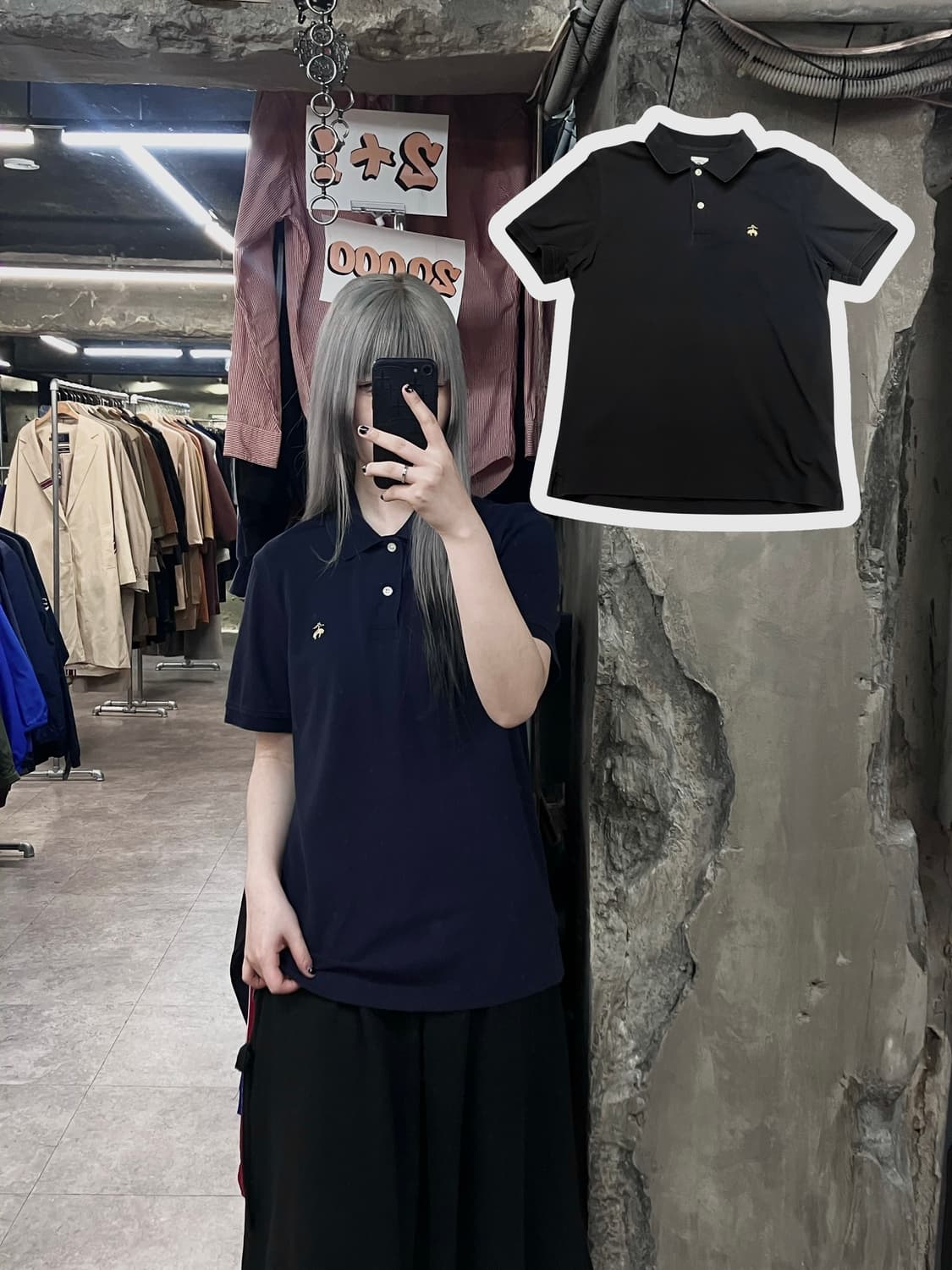 브룩스 브라더스 카라 반팔 티셔츠 딥네이비 블랙 M  #csz3295 상품이미지1