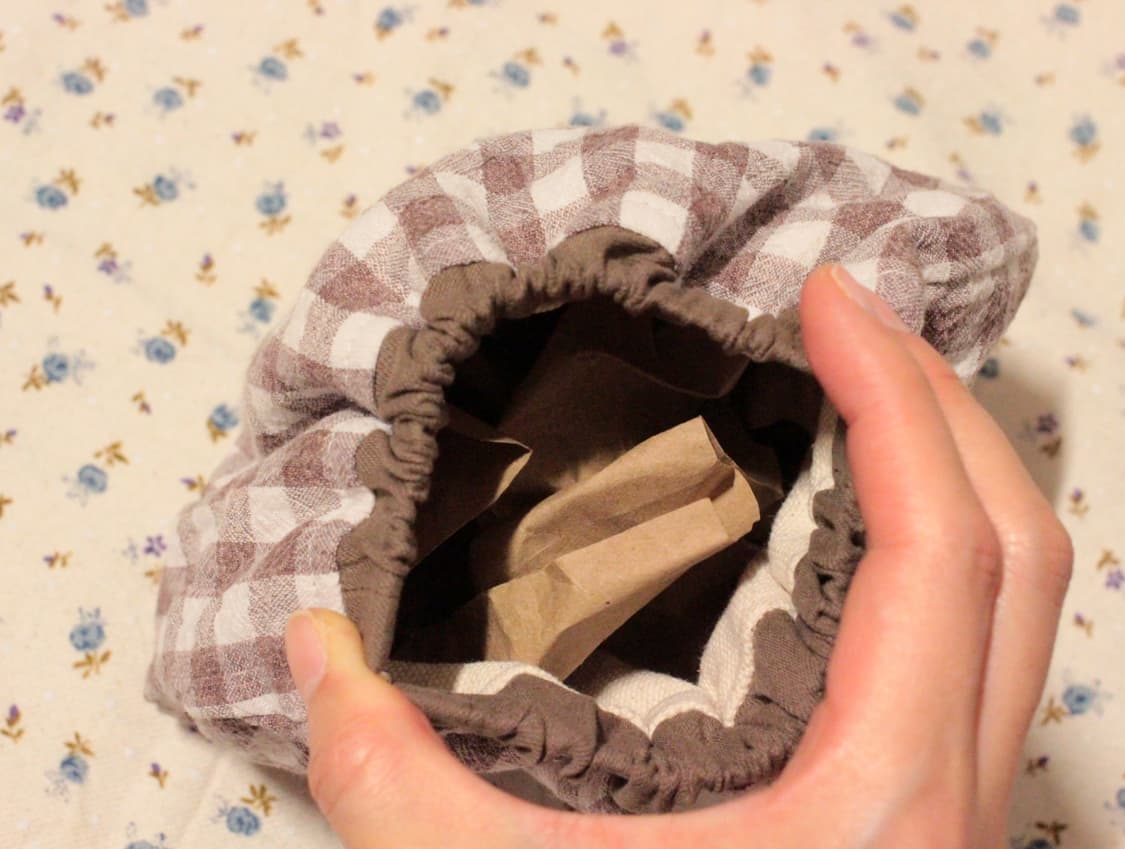 핸드메이드 브라운체크 바네 파우치 상품이미지8