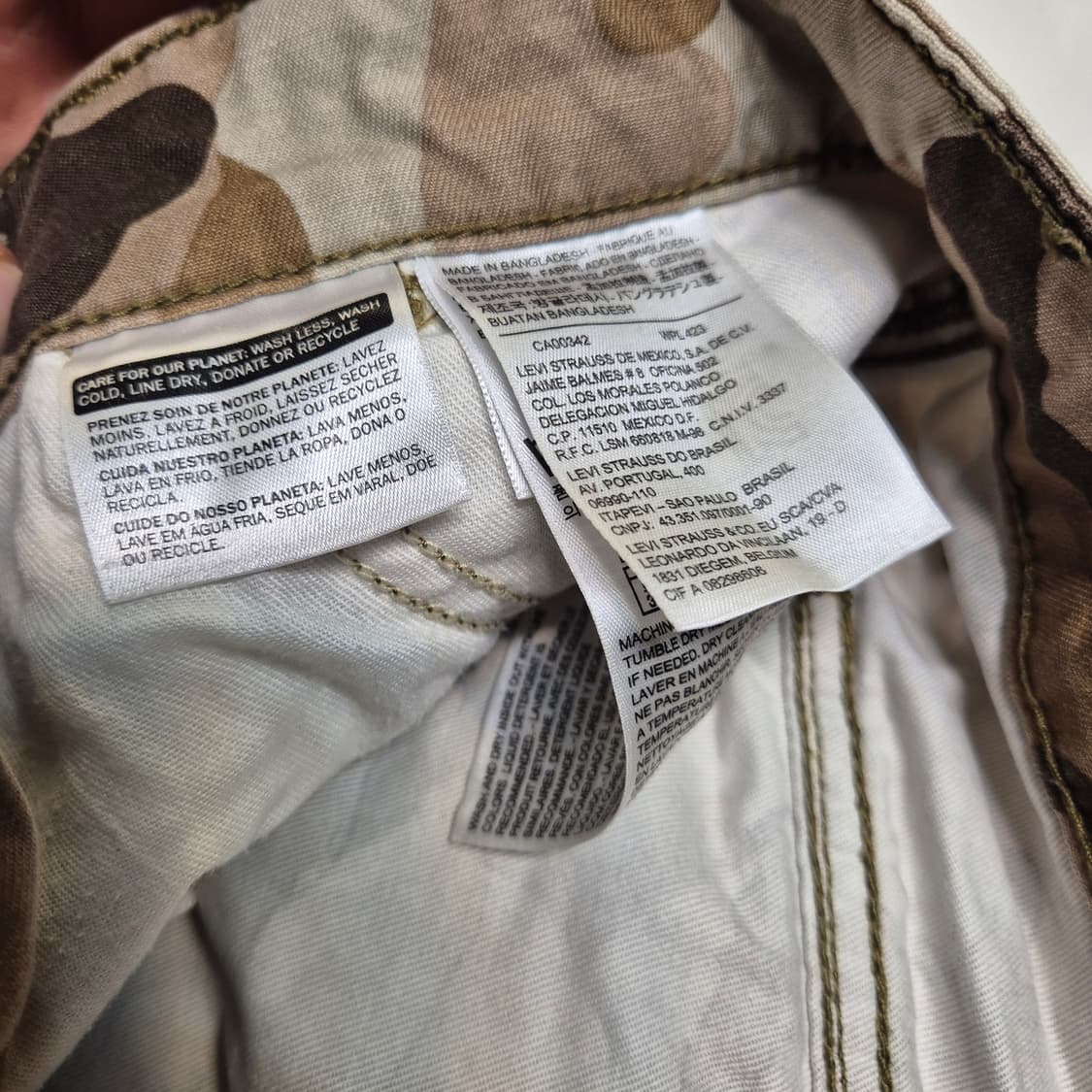 리바이스 카모 카고 반바지 W34 상품이미지5