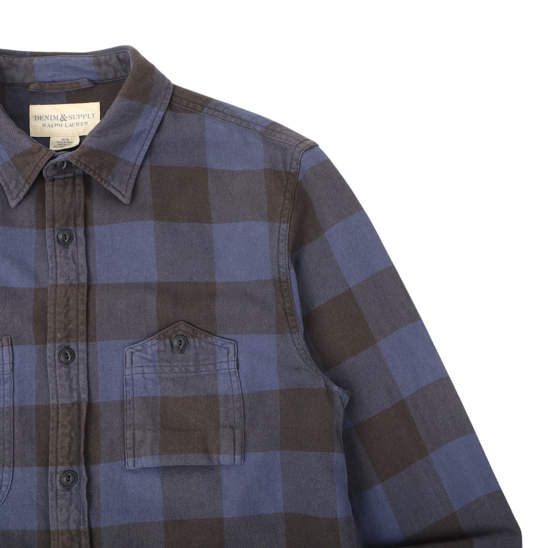 데님앤서플라이 네이비 플란넬 체크 셔츠 상품이미지3