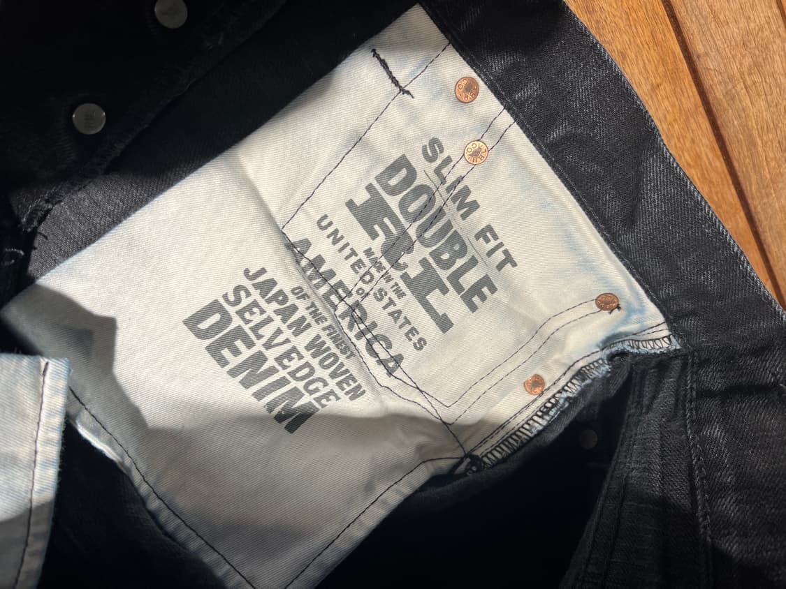 RRL 블랙 셀비지 슬림핏 데님 팬츠 상품이미지10