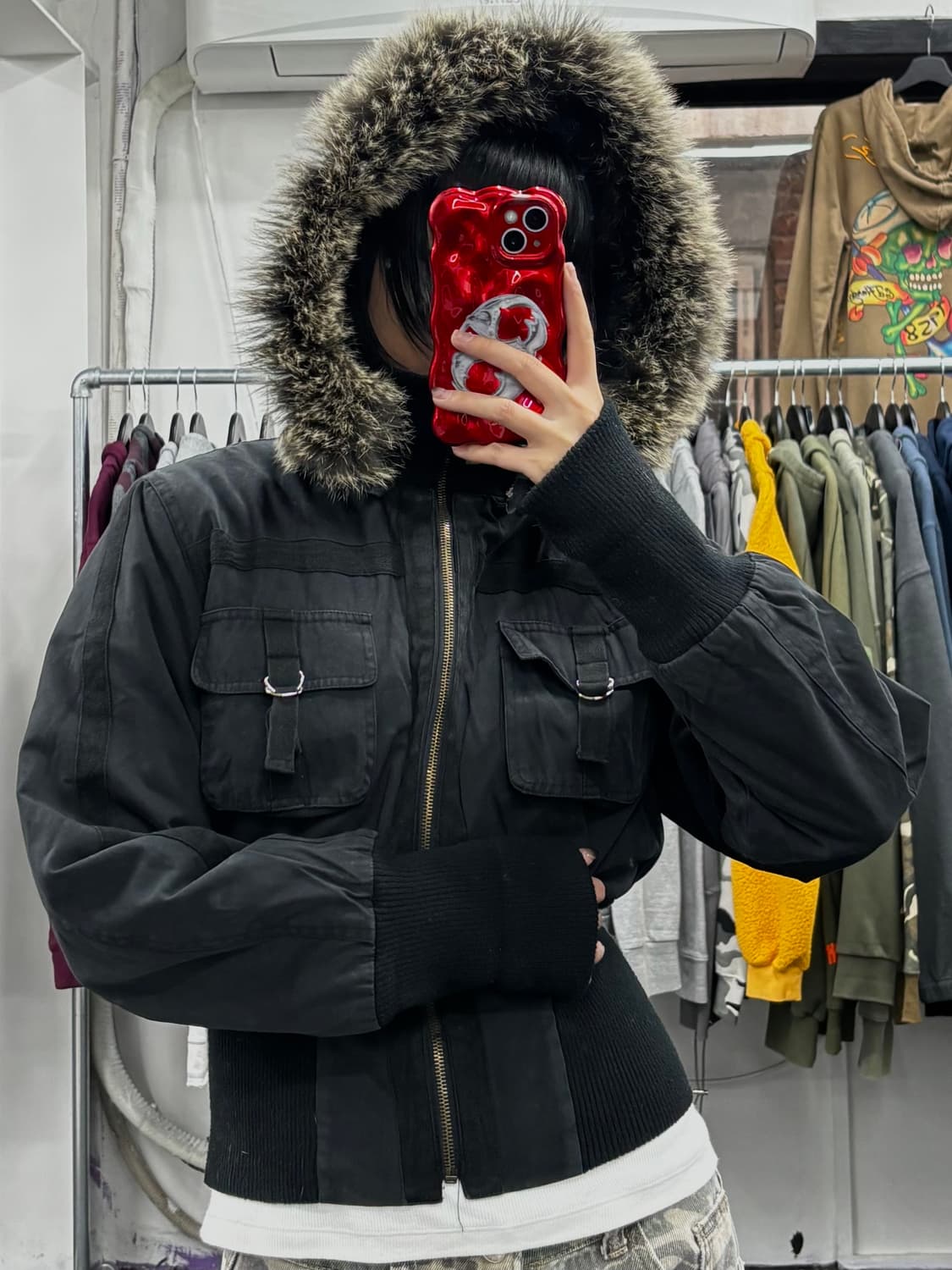 아르마니 익스체인지 크롭 퍼 후드자켓 상품이미지1