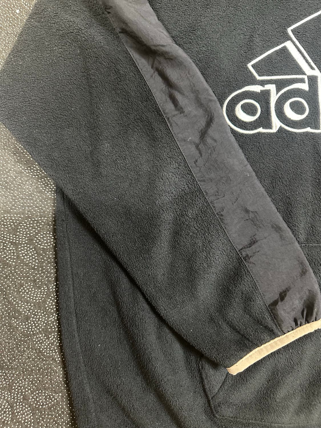 아디다스 빅로고 폴라 플리스 후드티 블랙 (L사이즈) 상품이미지2