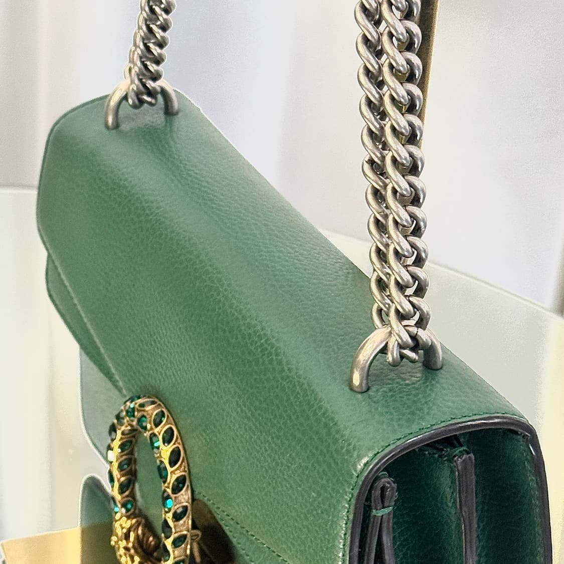 구찌 디오니서스 그린 레더 스몰 숄더백 상품이미지6