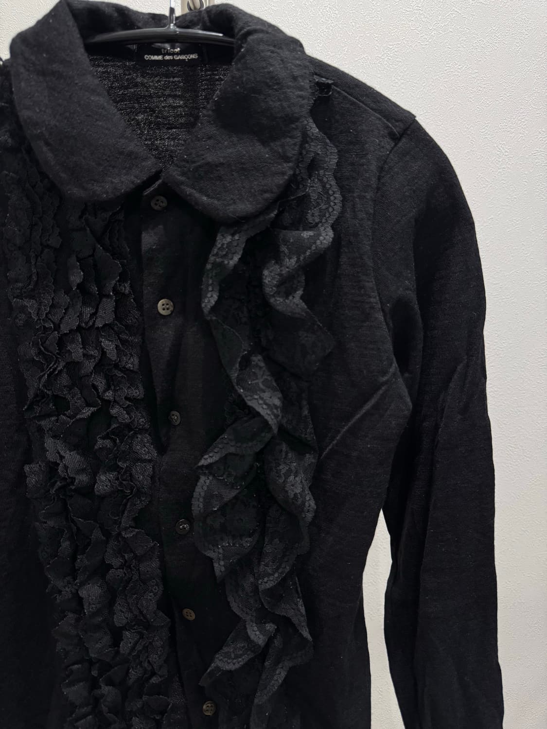 꼼데가르송 00s 프릴 울 셔츠 가디건 상품이미지3