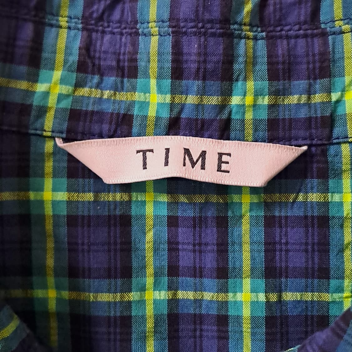 (택포) 타임옴므 21ss 루즈핏 시어서커 체크 셔츠 100 B764 상품이미지7