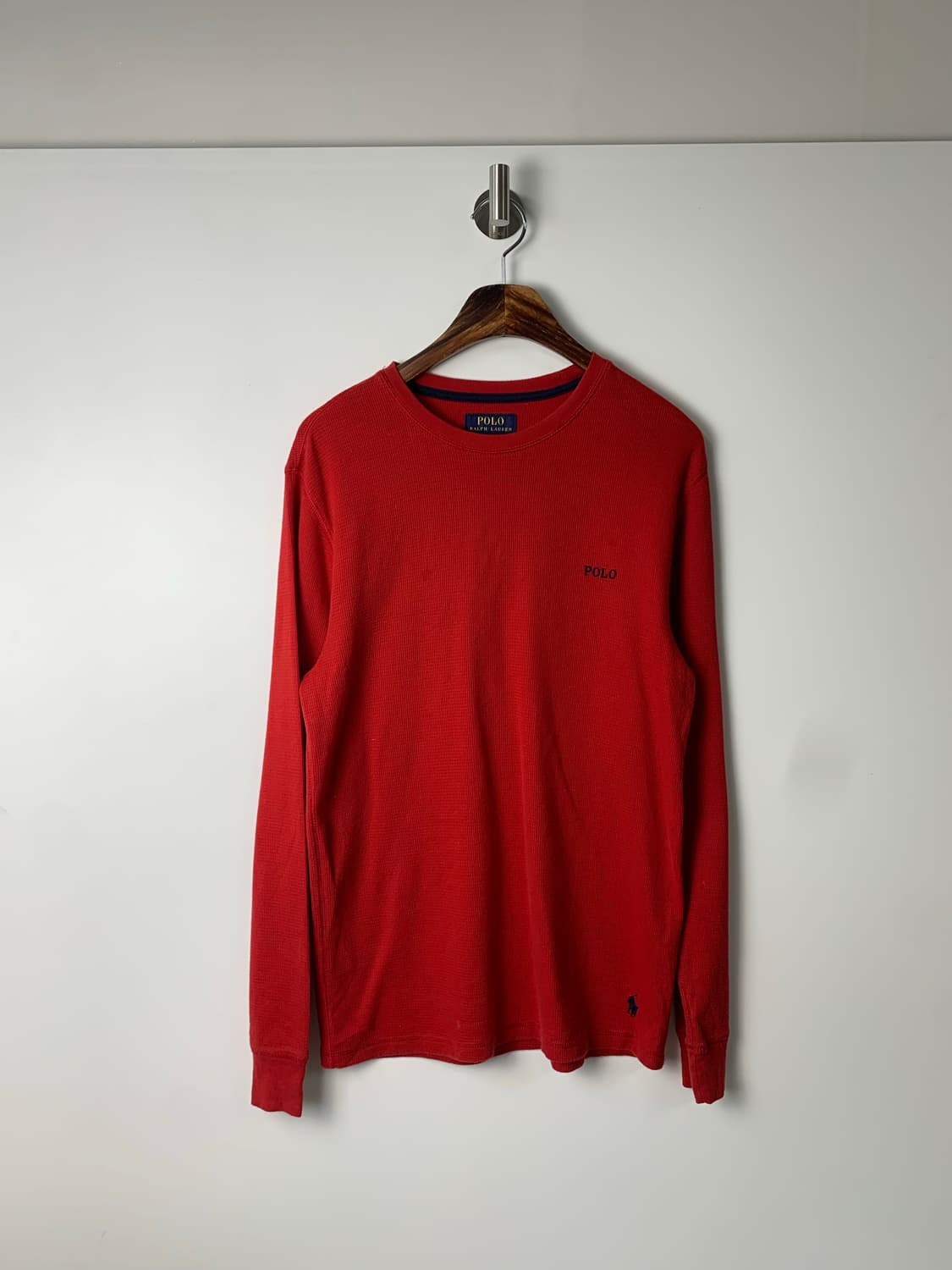 폴로 랄프로렌 자수로고 레드 와플 니트  상품이미지2