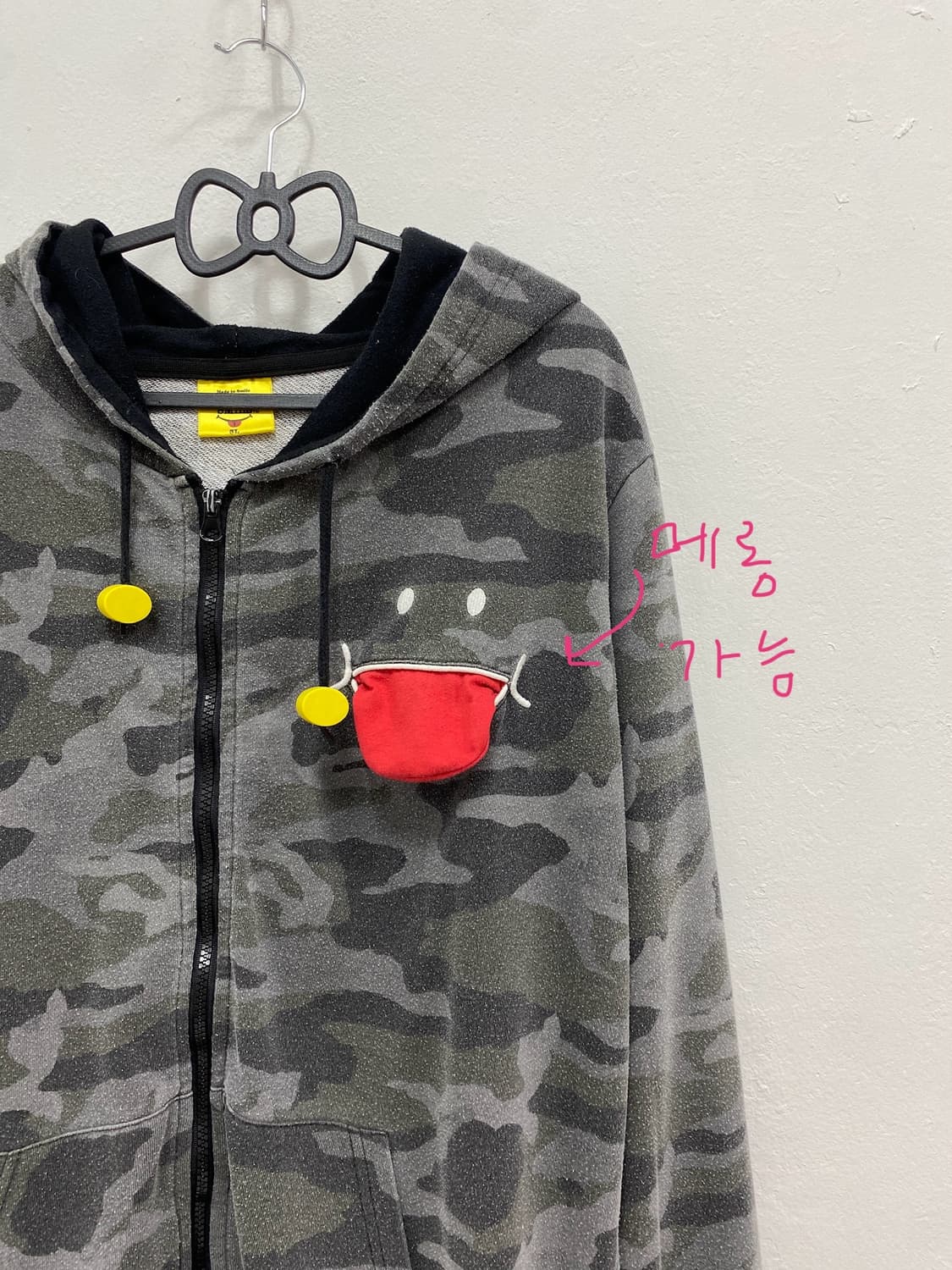 [UP! SMILE] 그레이 카모 y2k 포켓 후드집업 상품이미지8