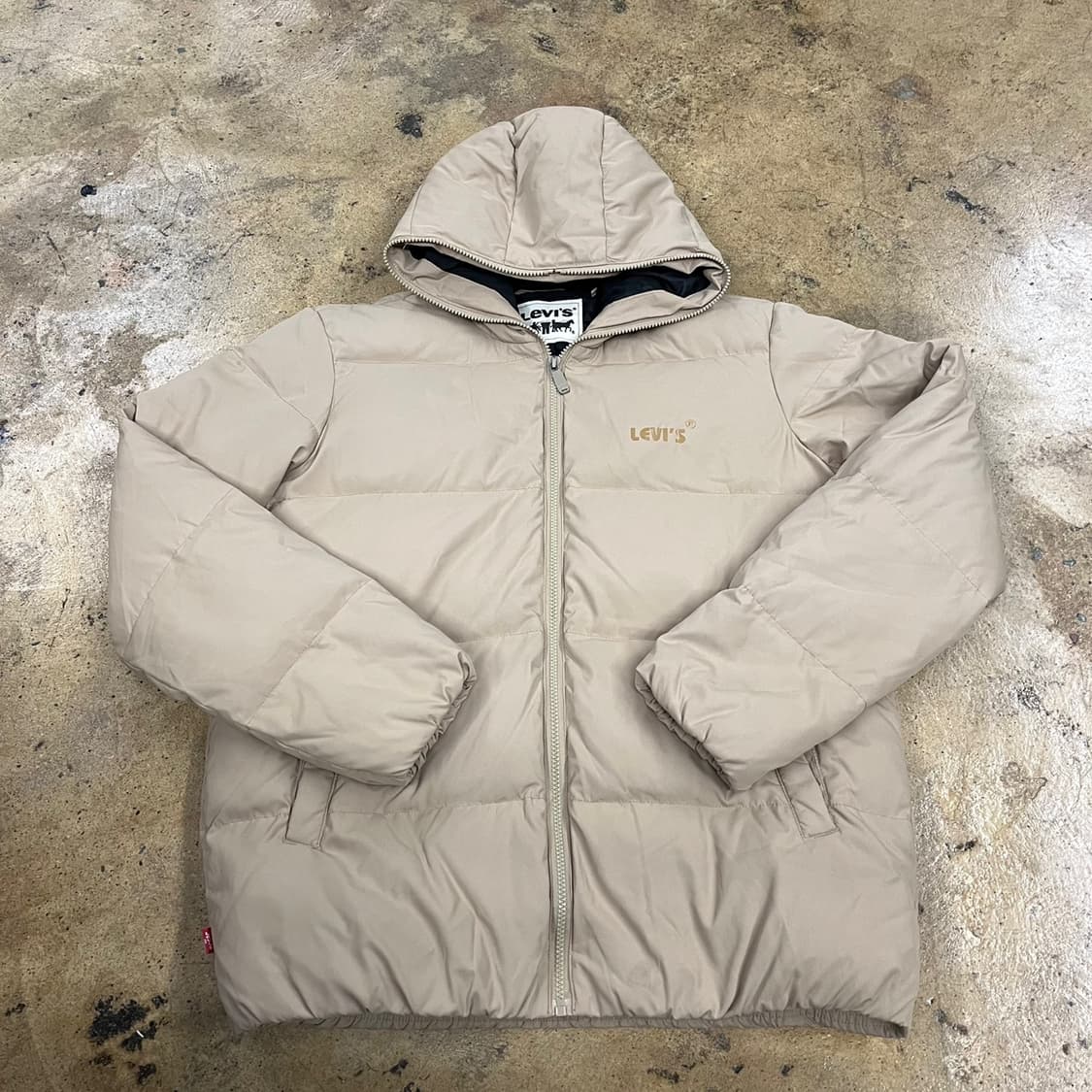 [정품/L] 리바이스 후드 패딩 자켓 베이지 b18 상품이미지2
