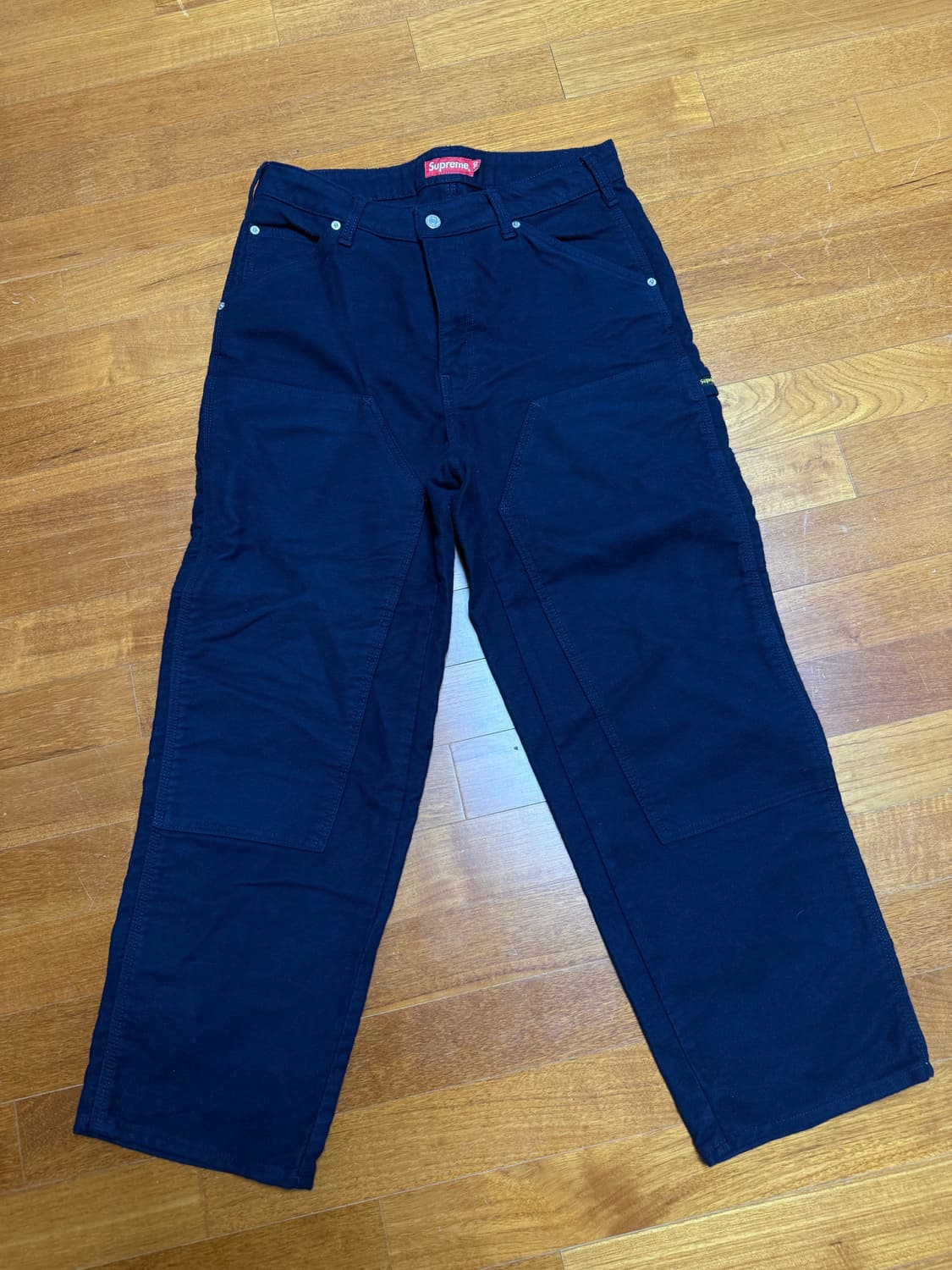 슈프림 네이비 몰스킨 더블니 팬츠 상품이미지1
