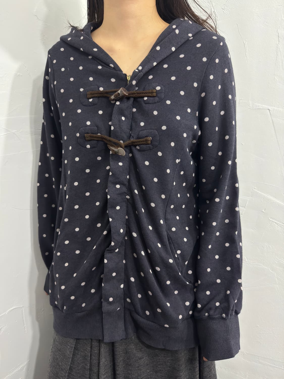 super hakka dot duffle point hood zipup 상품이미지4