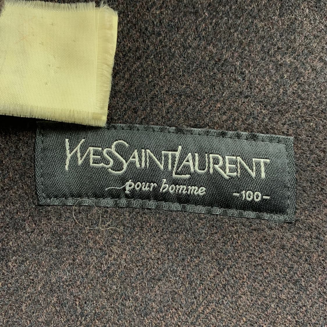 입생로랑 YSL 자수로고 브라운 체크 울 하프코트 상품이미지6