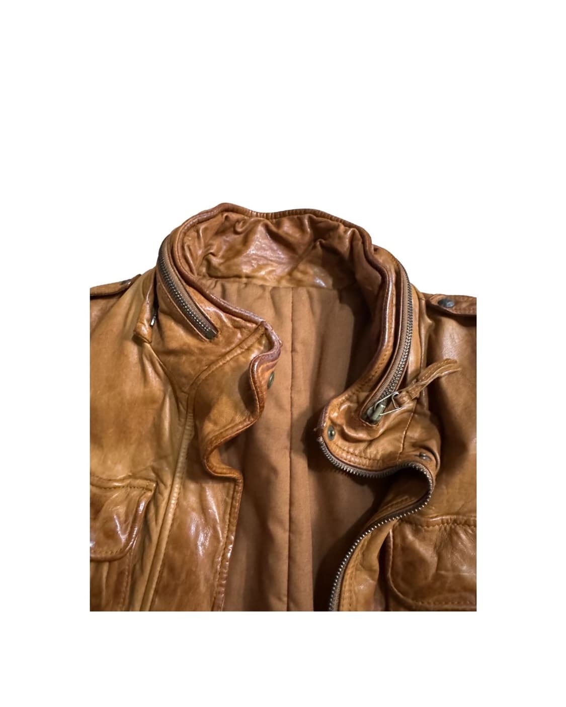 light brown leather jacket 상품이미지3