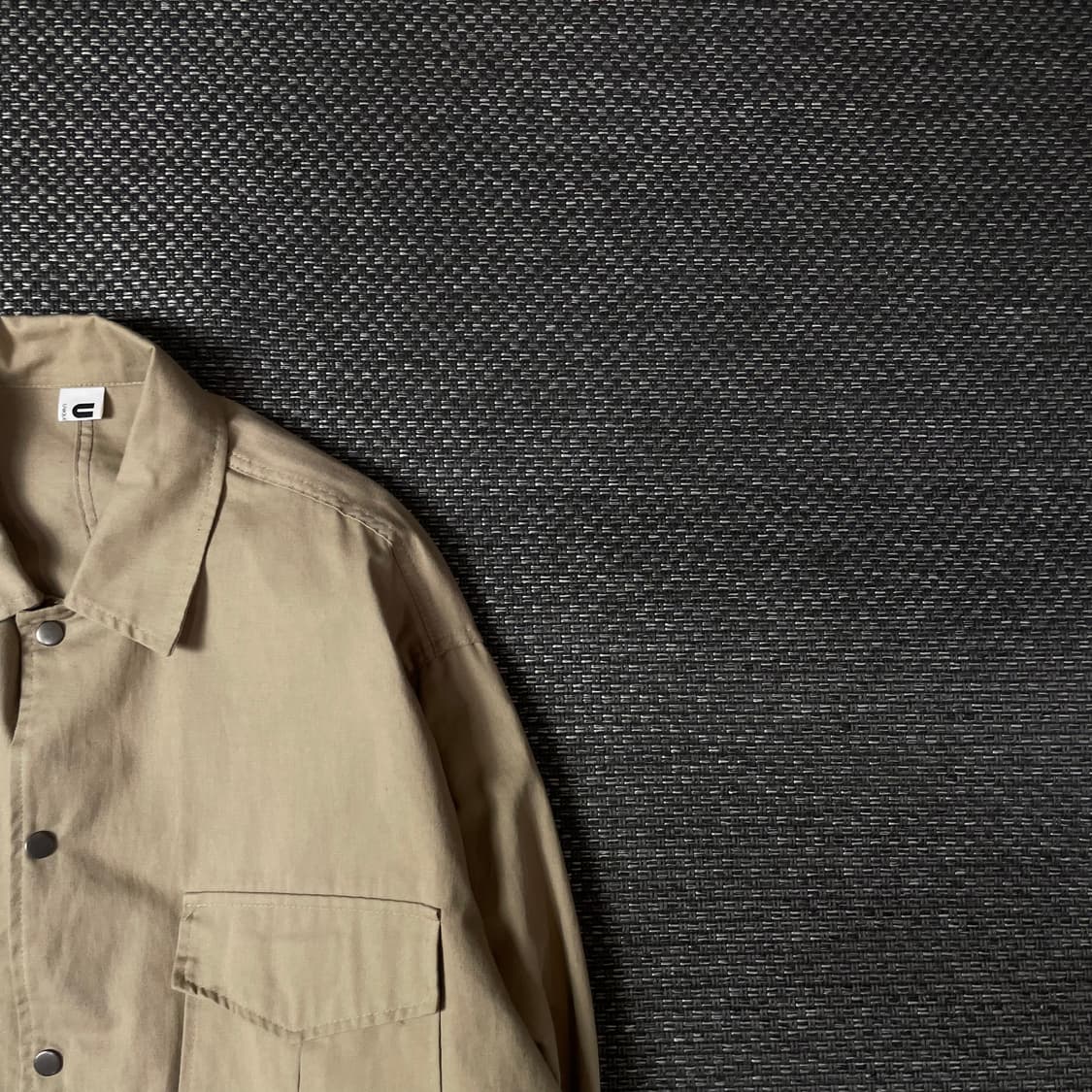 유니크 유니섹스 베이지 브라운 투포켓 자켓 상품이미지3