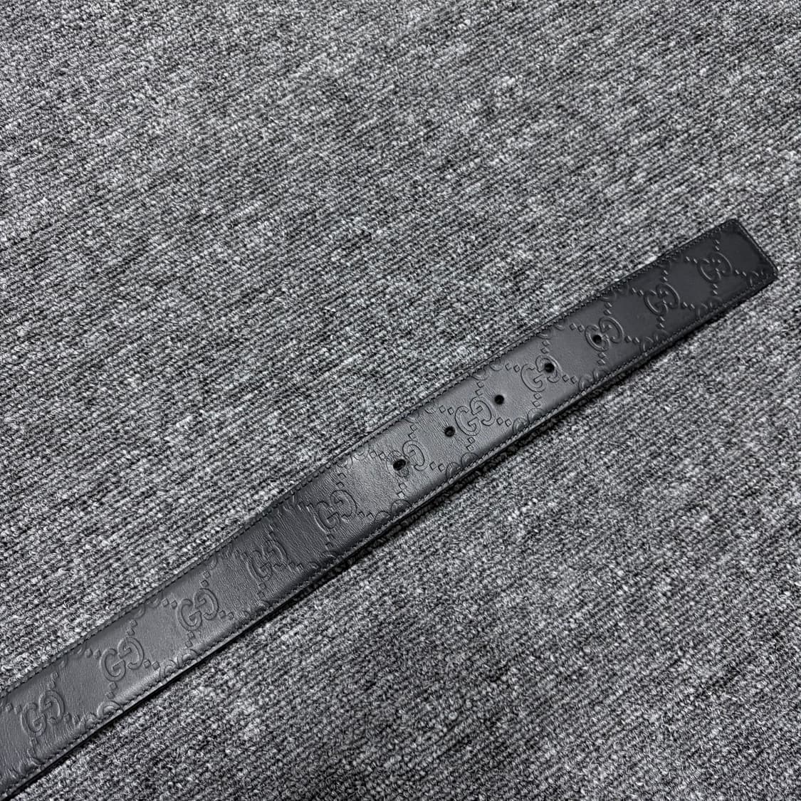 구찌 시그니처 블랙 시마 가죽 벨트 상품이미지3