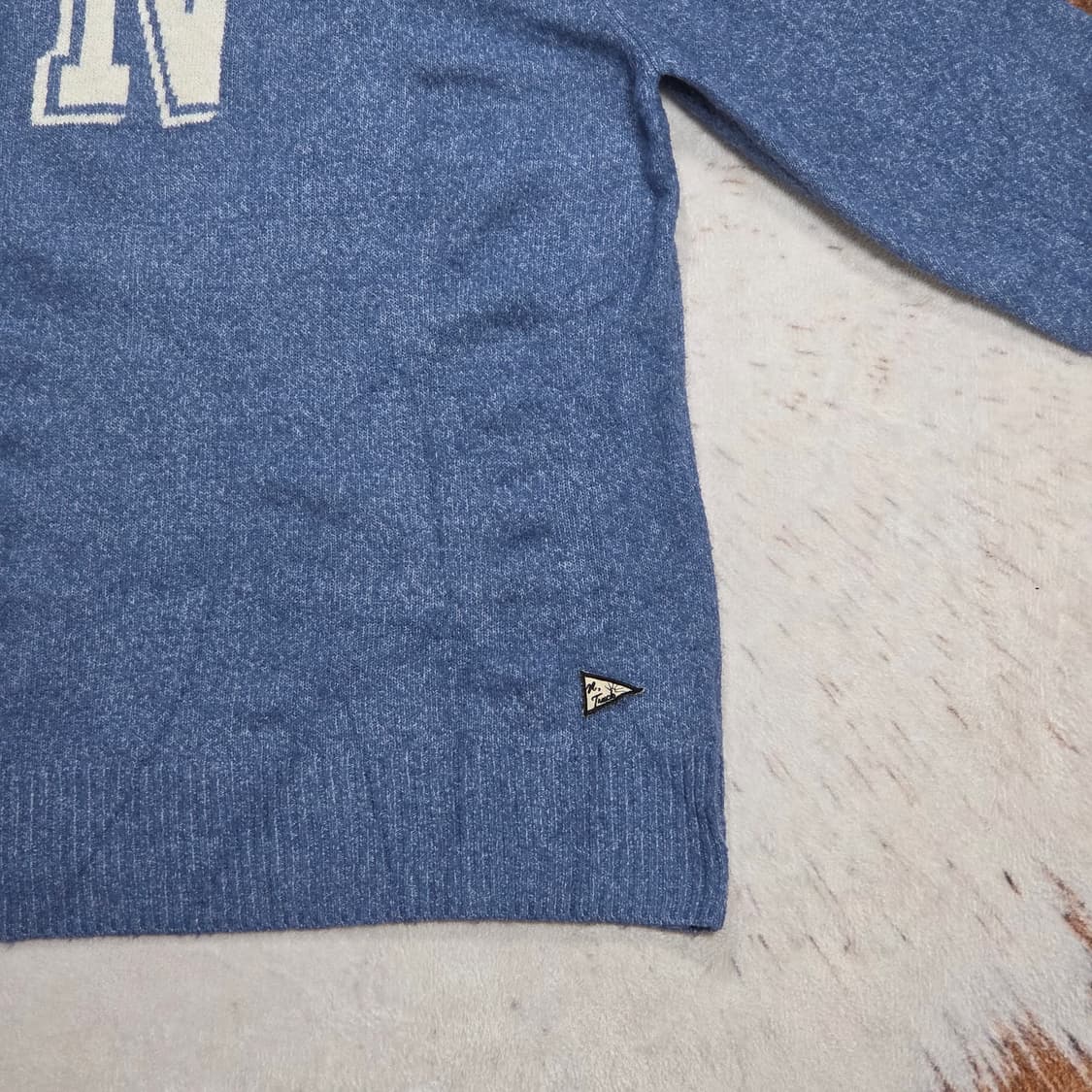 일본 빈티지 블루 레터링 니트 상품이미지3