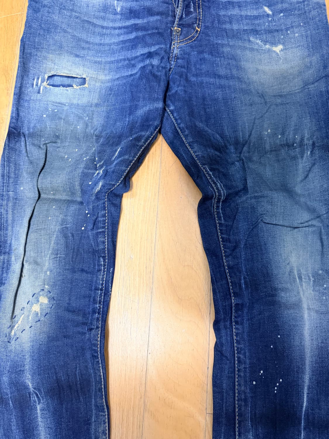 디스퀘어드 더티 디스트로이드 빈티지 워싱 피어싱 데님팬츠 46 상품이미지5