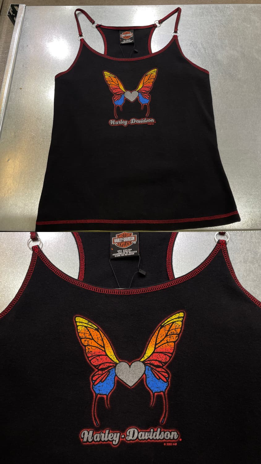 (L) Harley Davidson 할리 나비 프린팅 슬리브리스 끈나시 상품이미지7