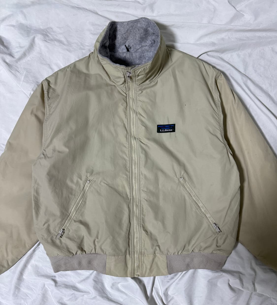 80s usa 엘엘빈 나일론 웜업 자켓 안감 플리스  상품이미지4