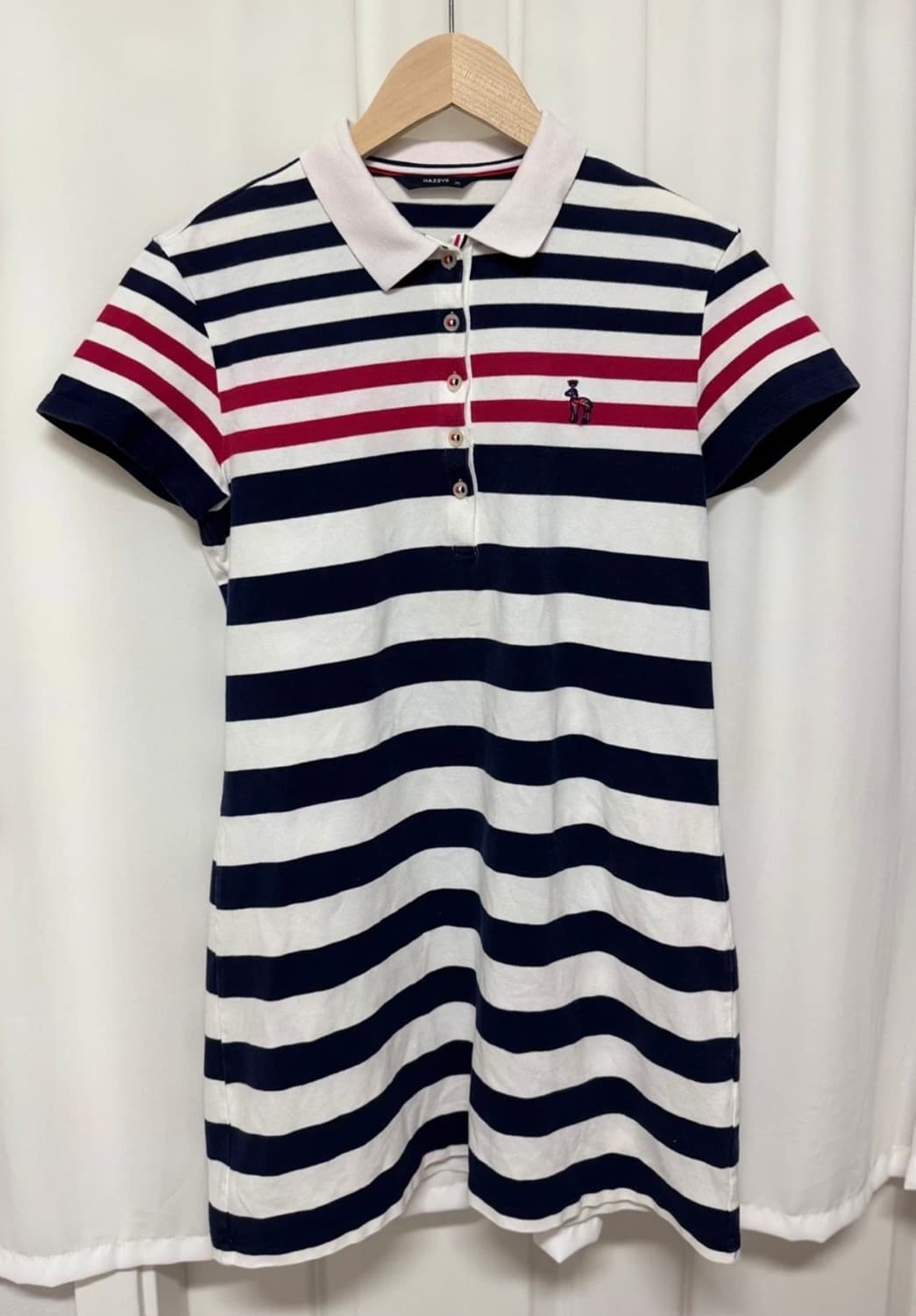 hazzys 헤지스 반팔 카라 원피스 스트라이프 상품이미지1