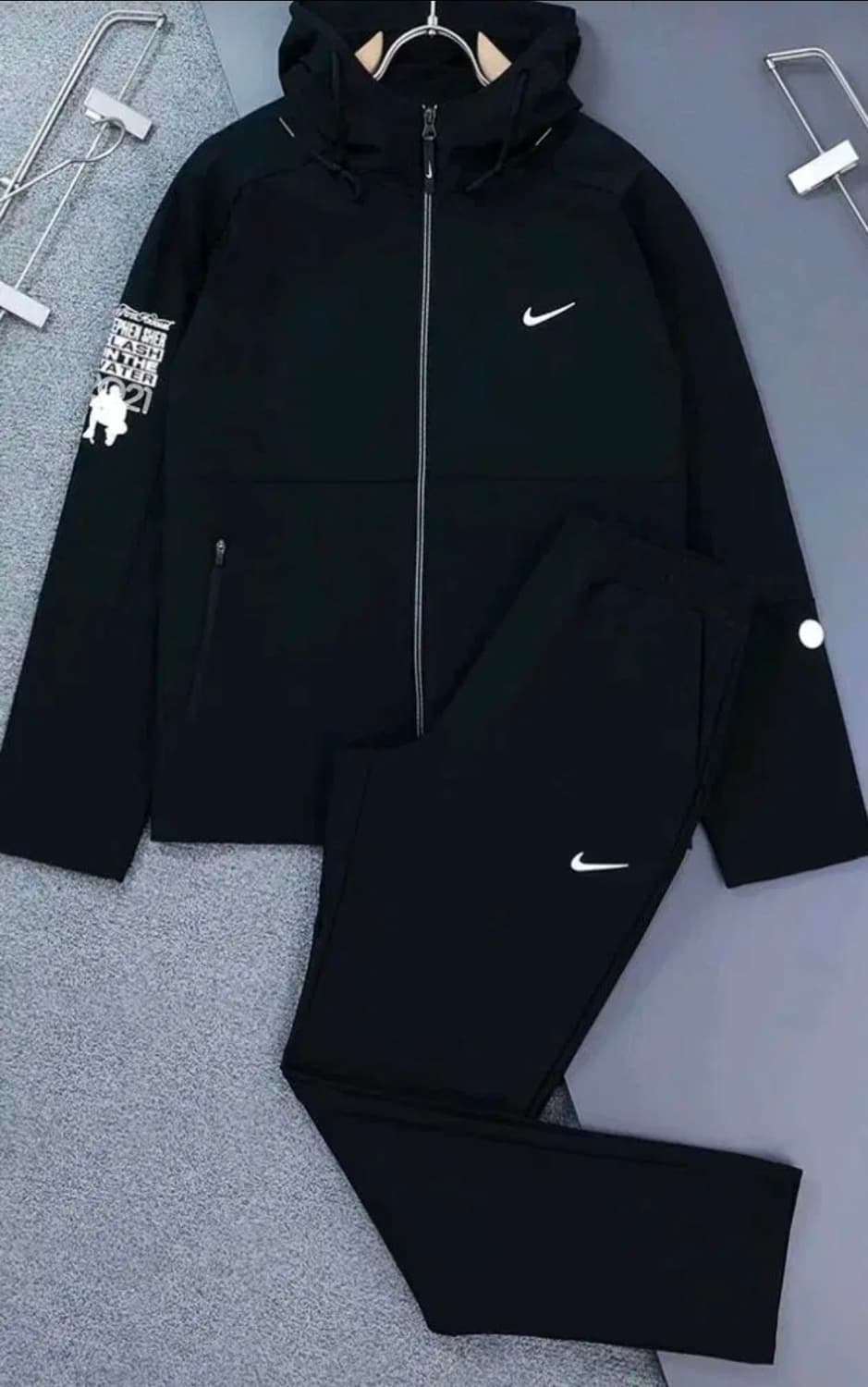 나이키 블랙 본딩기모 트레이닝복 세트 상품이미지1