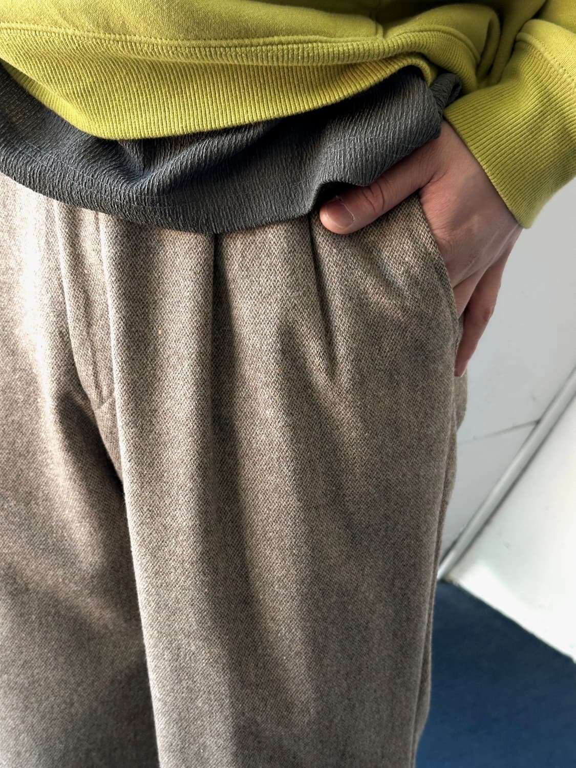 Tweed design 2 tuck wide slacks 상품이미지4