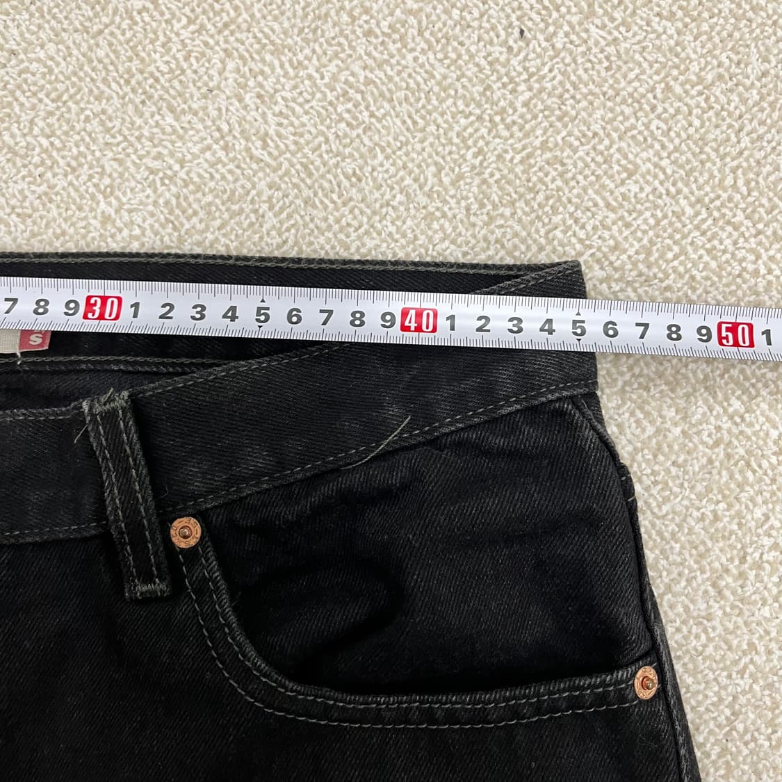 [36] 리바이스 505 레귤러 스트레이트 블랙 데님 바지 0102M1 상품이미지7