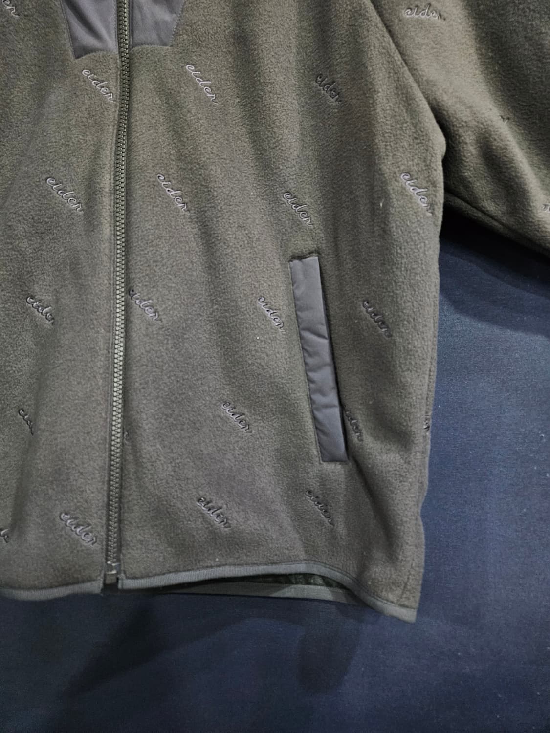 아이더 자수 로고패턴 그레이 남성 100 기모 집업자켓  상품이미지6