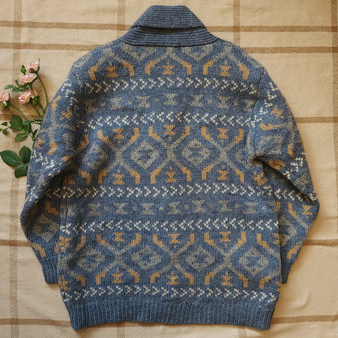 90s 프렌치 울 가디건 숄카라 울 니트 스웨터 버튼 가디건 S 상품이미지2