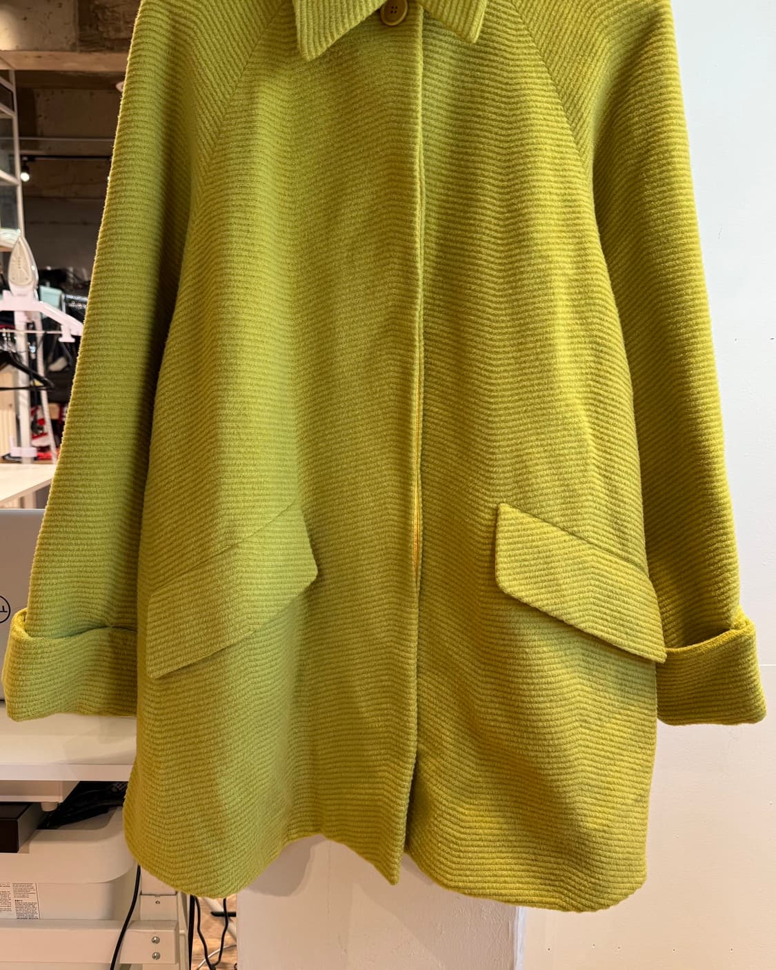 셀린느 옐로우 모헤어혼방 카라넥 코트  상품이미지6