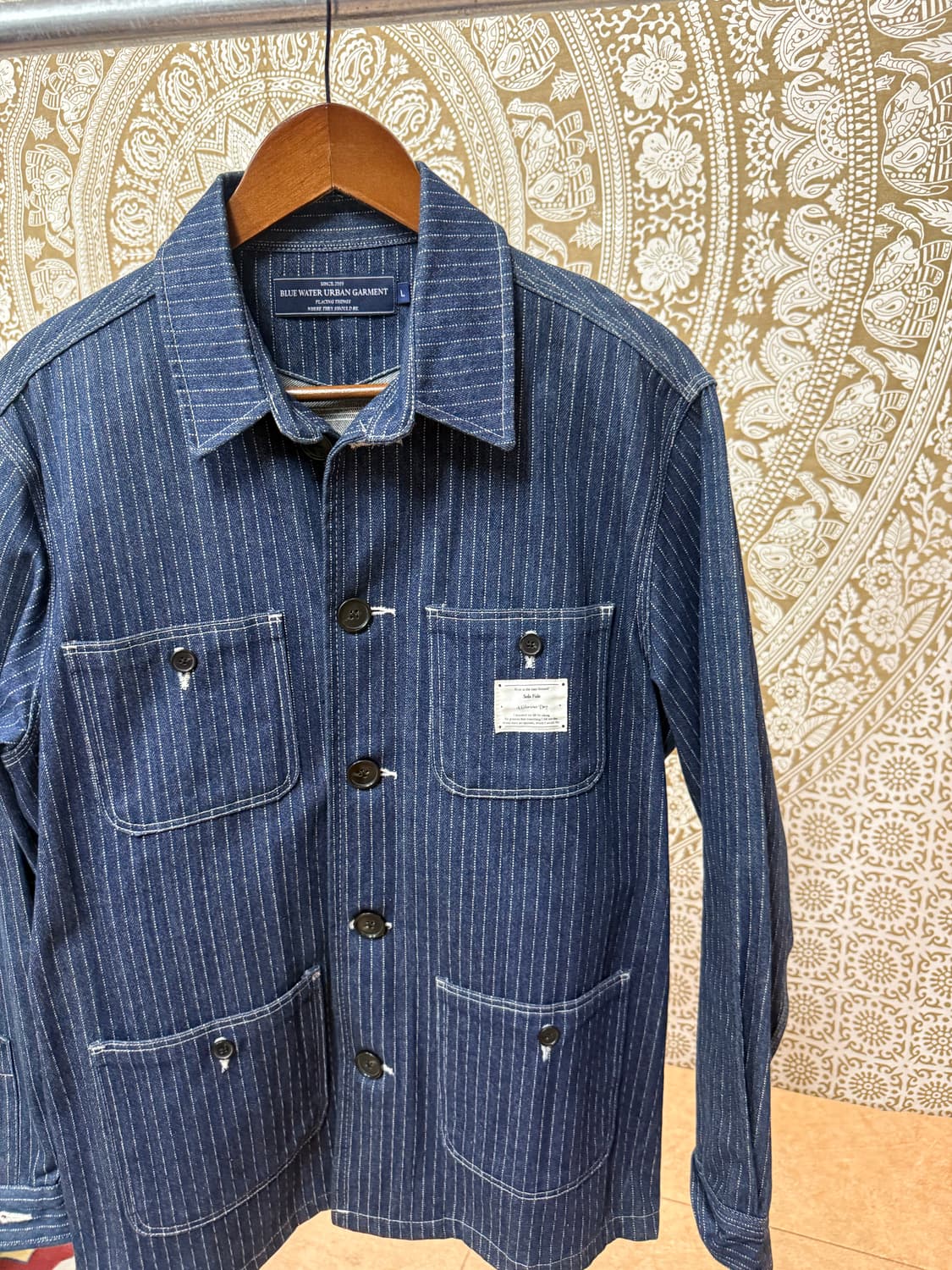 BLUE WATER URBAN GARMENT 스트라이프 워크자켓  상품이미지3