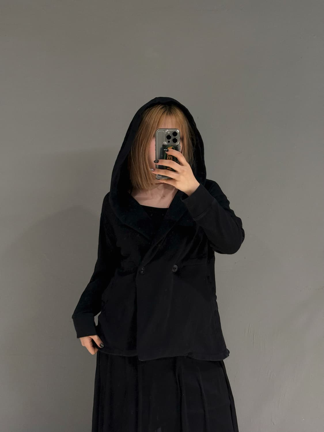 big hood double button cardigan 상품이미지1